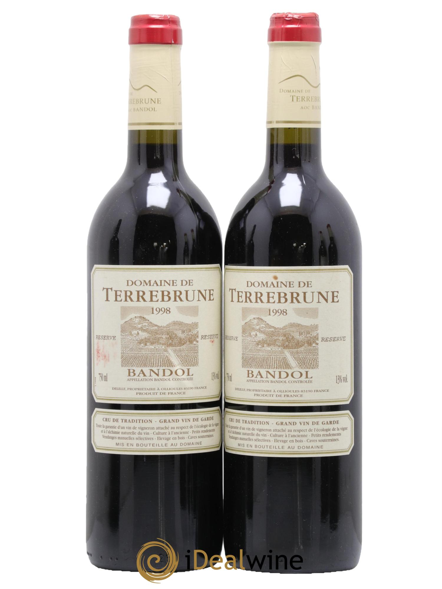 Bandol Terrebrune (Domaine de) 1998 - Lot de 2 bouteilles - 0
