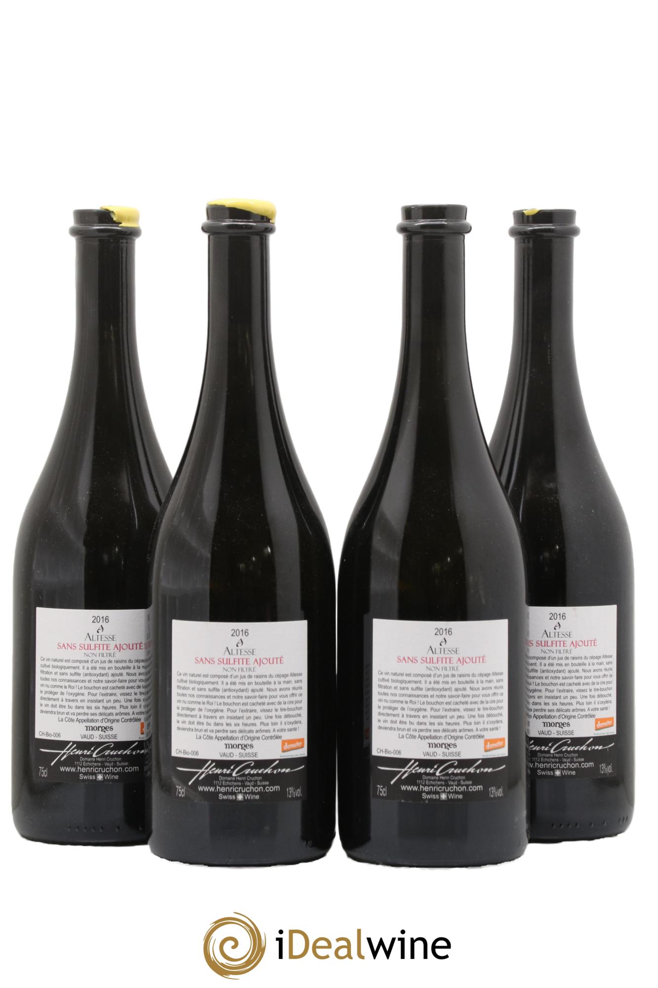 Vins Etrangers Suisse Altesse Raissenaz Domaine Henri Cruchon 2016 - Lot de 4 bouteilles - 1