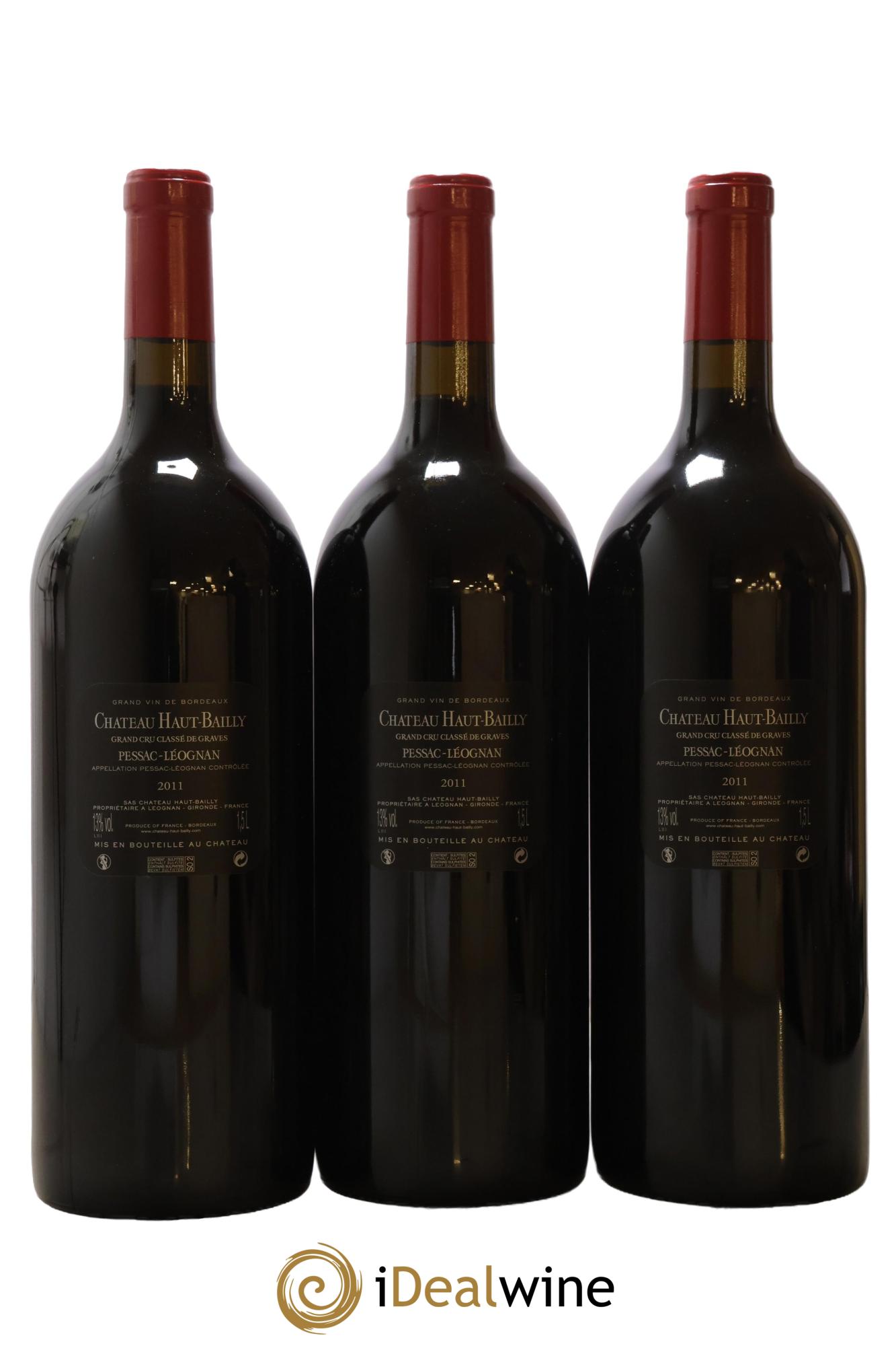 Château Haut-Bailly Cru Classé de Graves  2011 - Lot of 3 magnums - 2