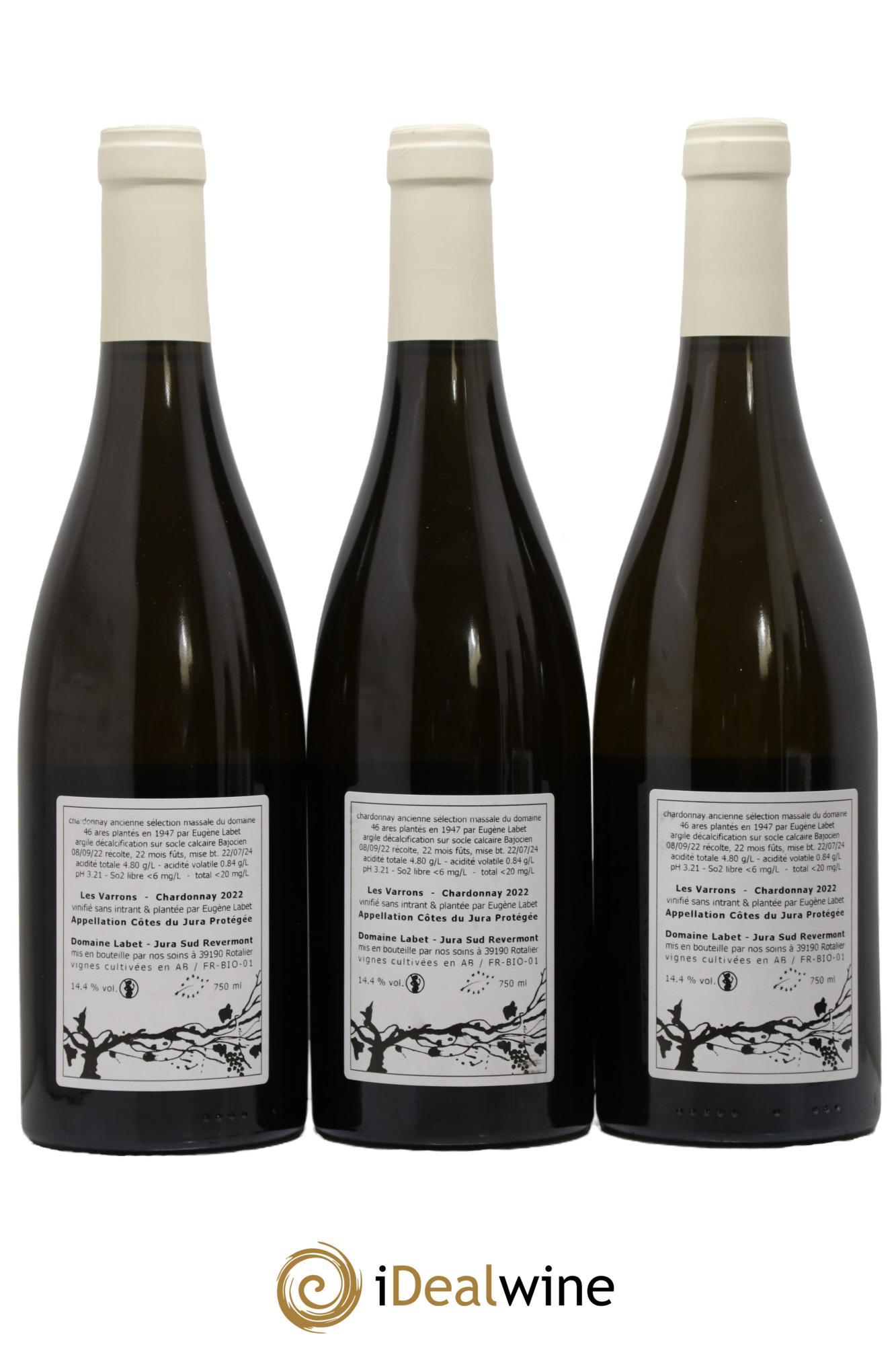 Côtes du Jura Chardonnay Les Varrons Romain - Julien  - Charline Labet 2022 - Lot of 3 bottles - 1