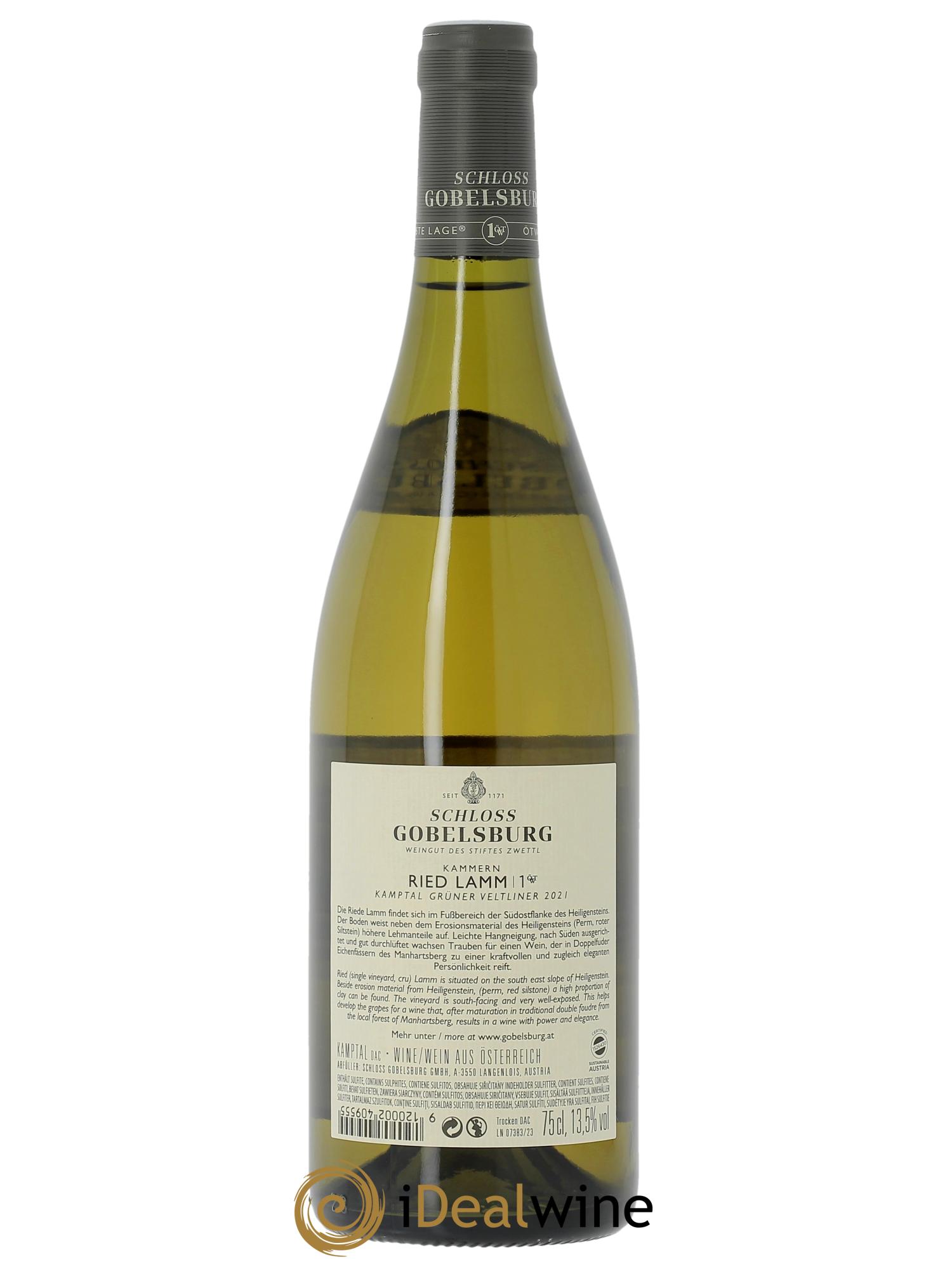 Gruner Veltliner Schloss Gobelsburg Lamm Erste Lage  2021 - Lot of 1 bottle - 1