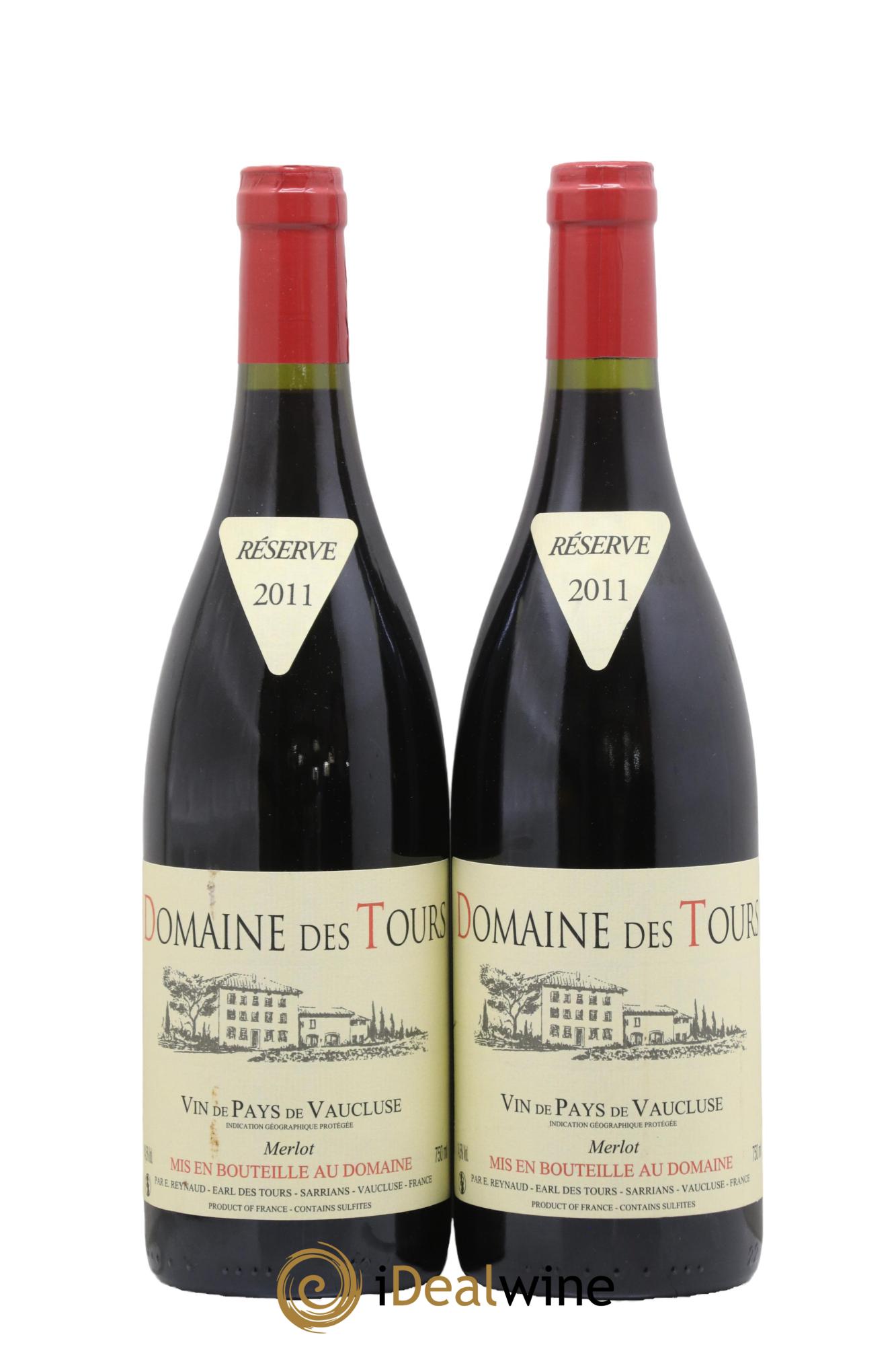 Vaucluse Domaine des Tours Merlot Emmanuel Reynaud 2011 - Lot de 2 bouteilles - 0