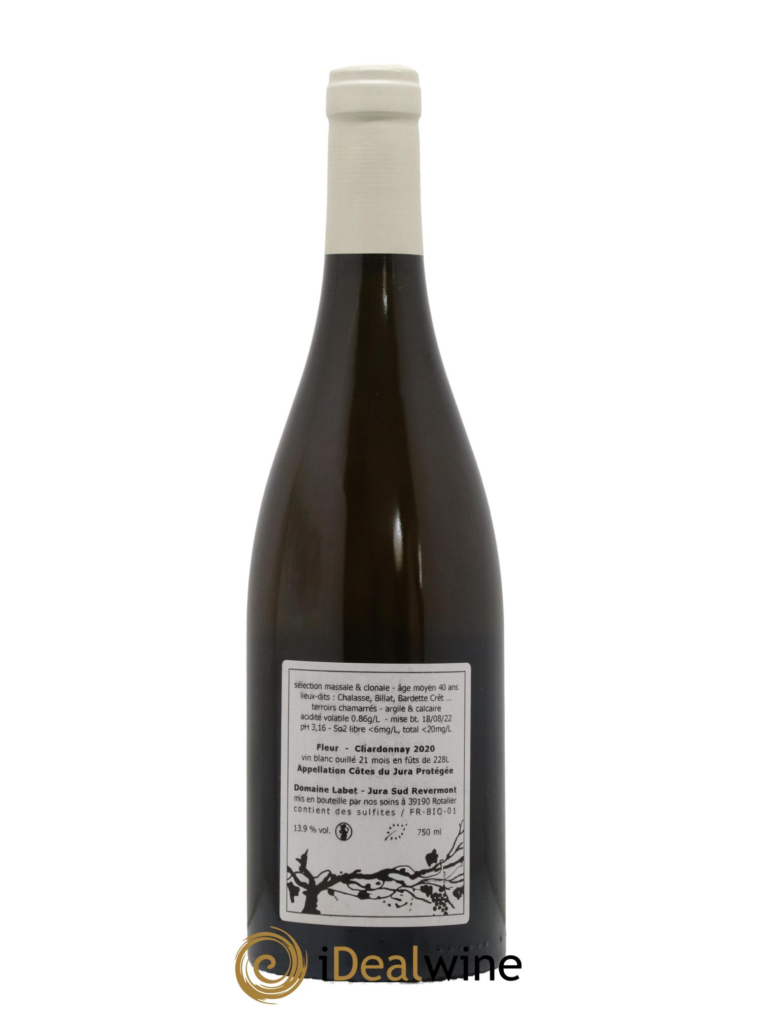 Côtes du Jura Chardonnay Fleur Romain - Julien - Charline Labet 2020 - Lot de 1 bouteille - 1