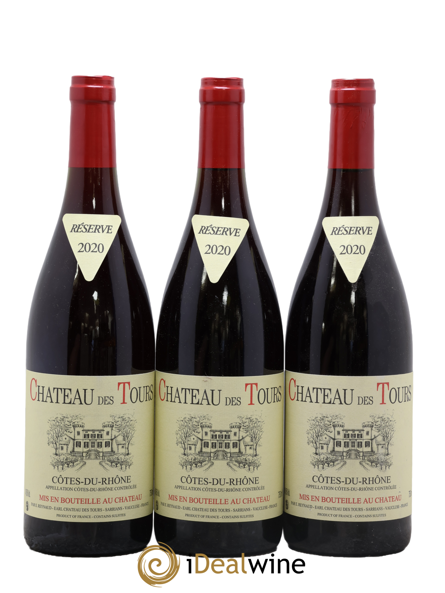 Côtes-du-Rhône Château des Tours Emmanuel Reynaud 2020 - Lot de 3 bouteilles - 0