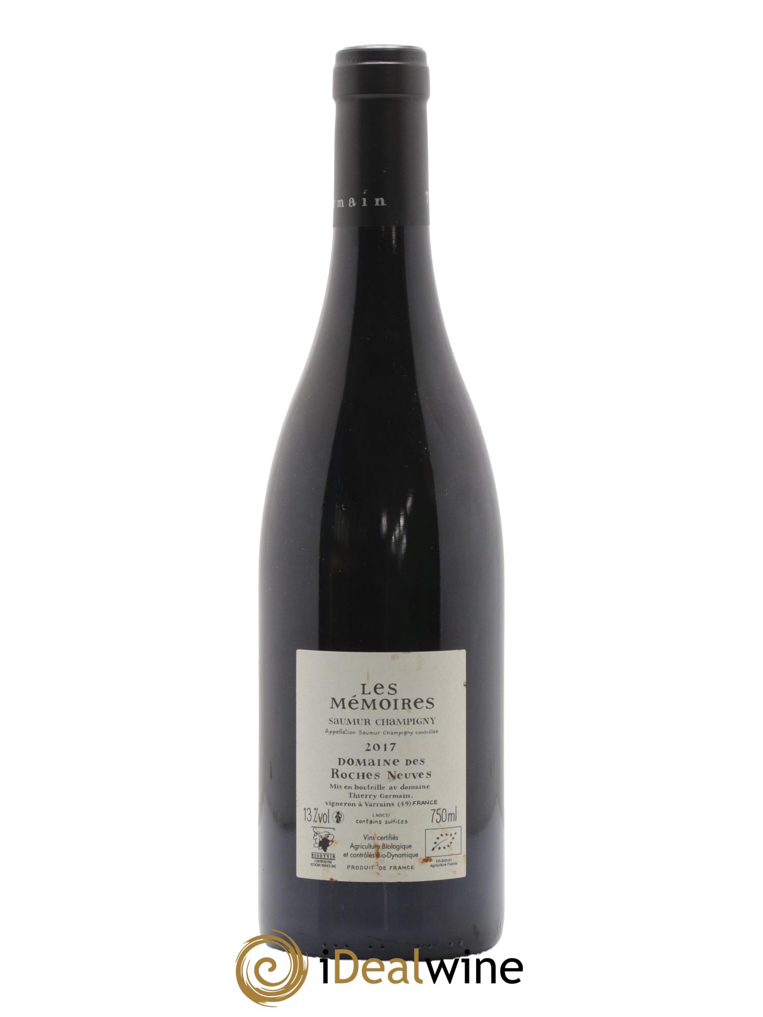 Saumur-Champigny Les Mémoires Domaine des Roches Neuves - Thierry Germain 2017 - Lot de 1 bouteille - 1