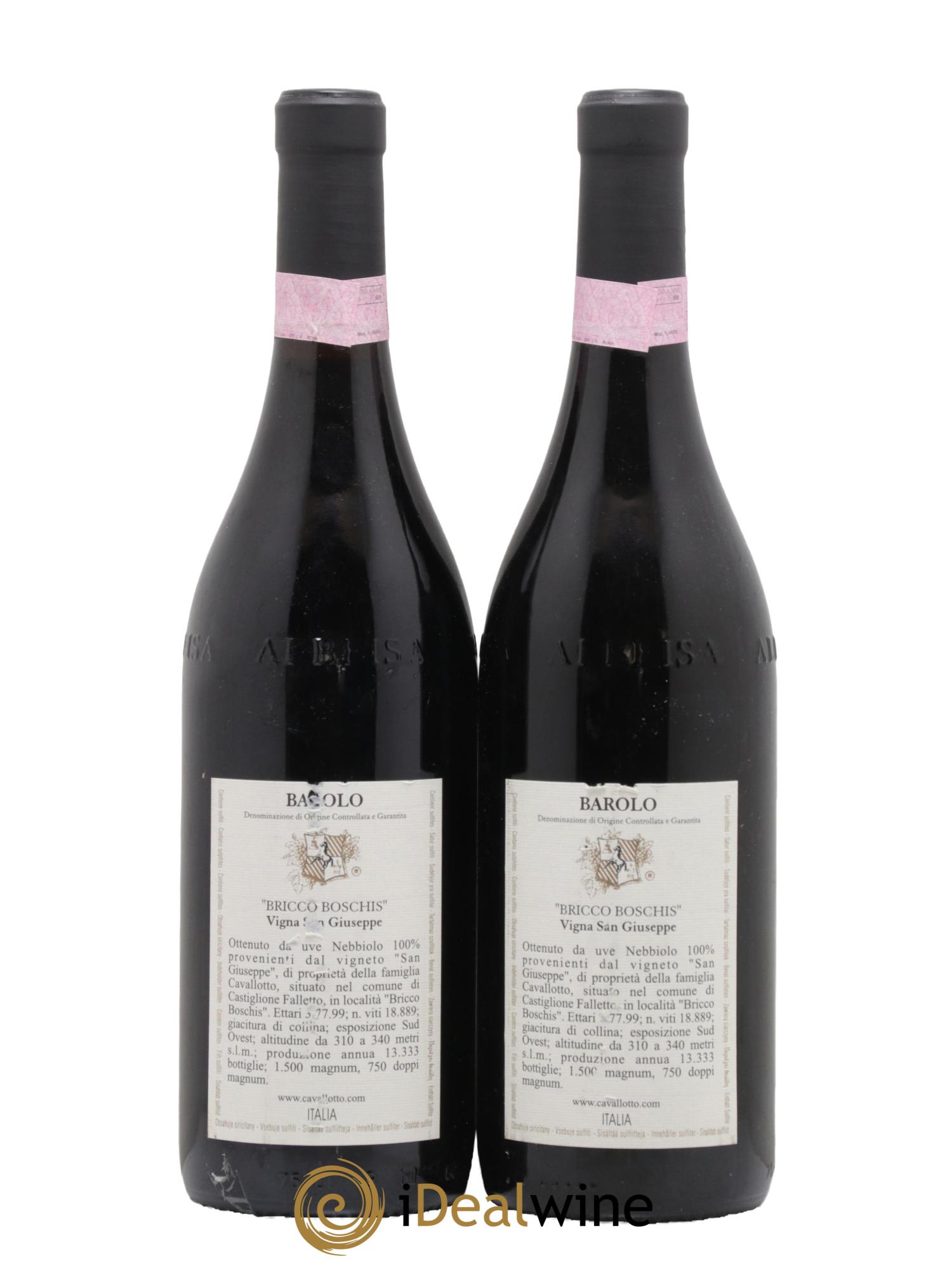 Barolo DOCG Riserva Bricco Boschis Vigna San Giuseppe Cavallotto Riserva 2001 - Lot of 2 bottles - 1