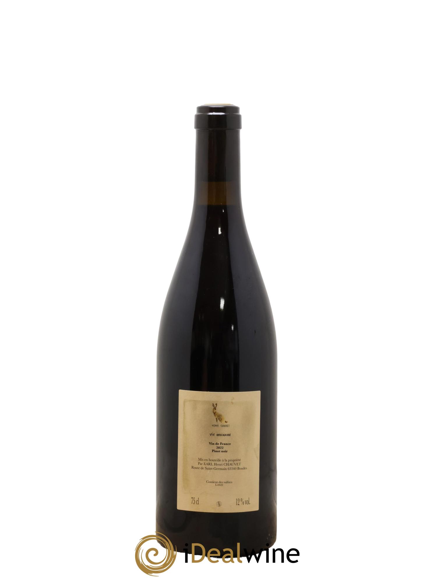 Vin de France Vie ordinaire Henri Chauvet 2022 - Lot de 1 bouteille - 1