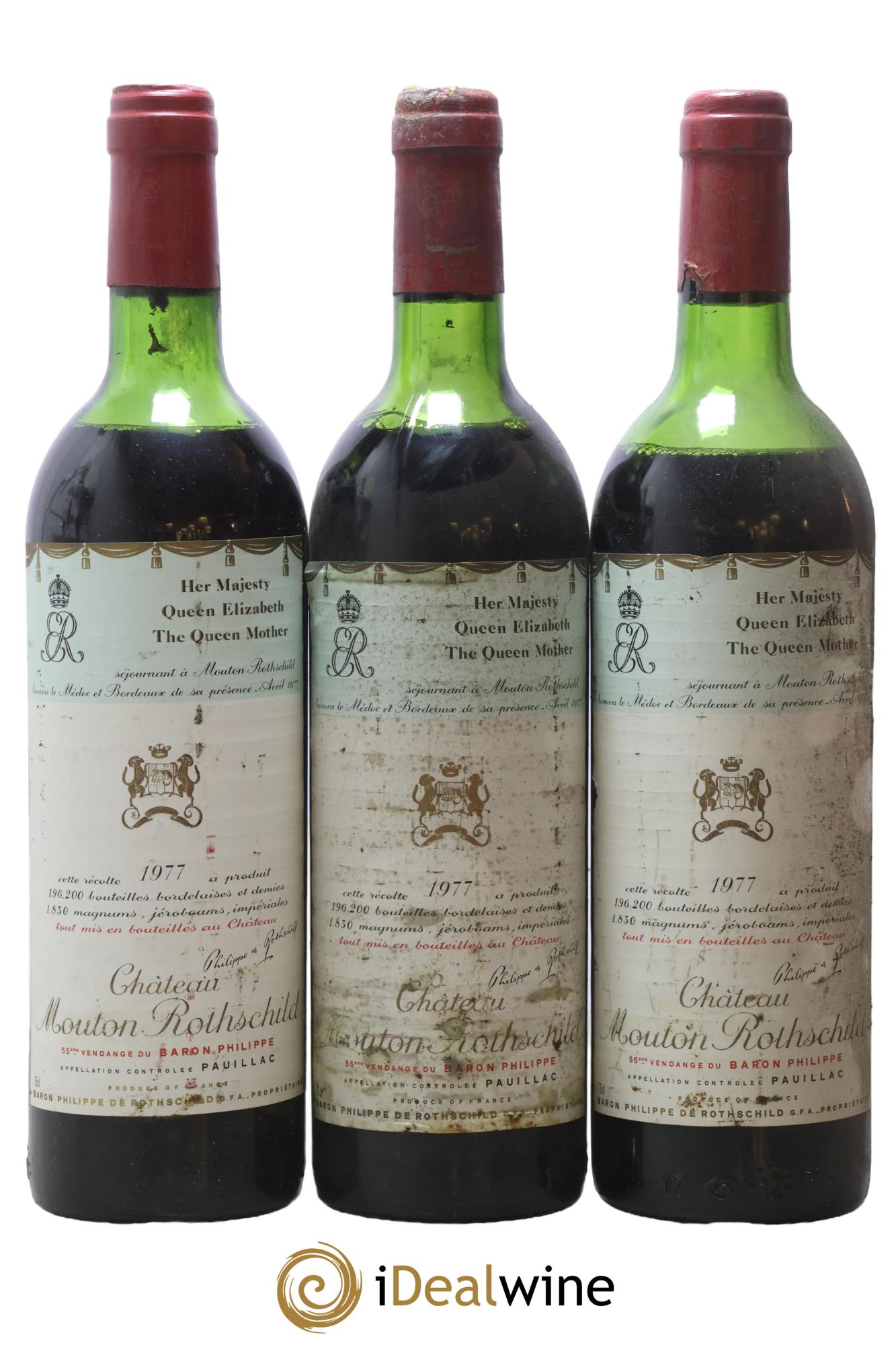 Château Mouton Rothschild 1er Grand Cru Classé 1977 - Posten von 3 Flaschen - 0