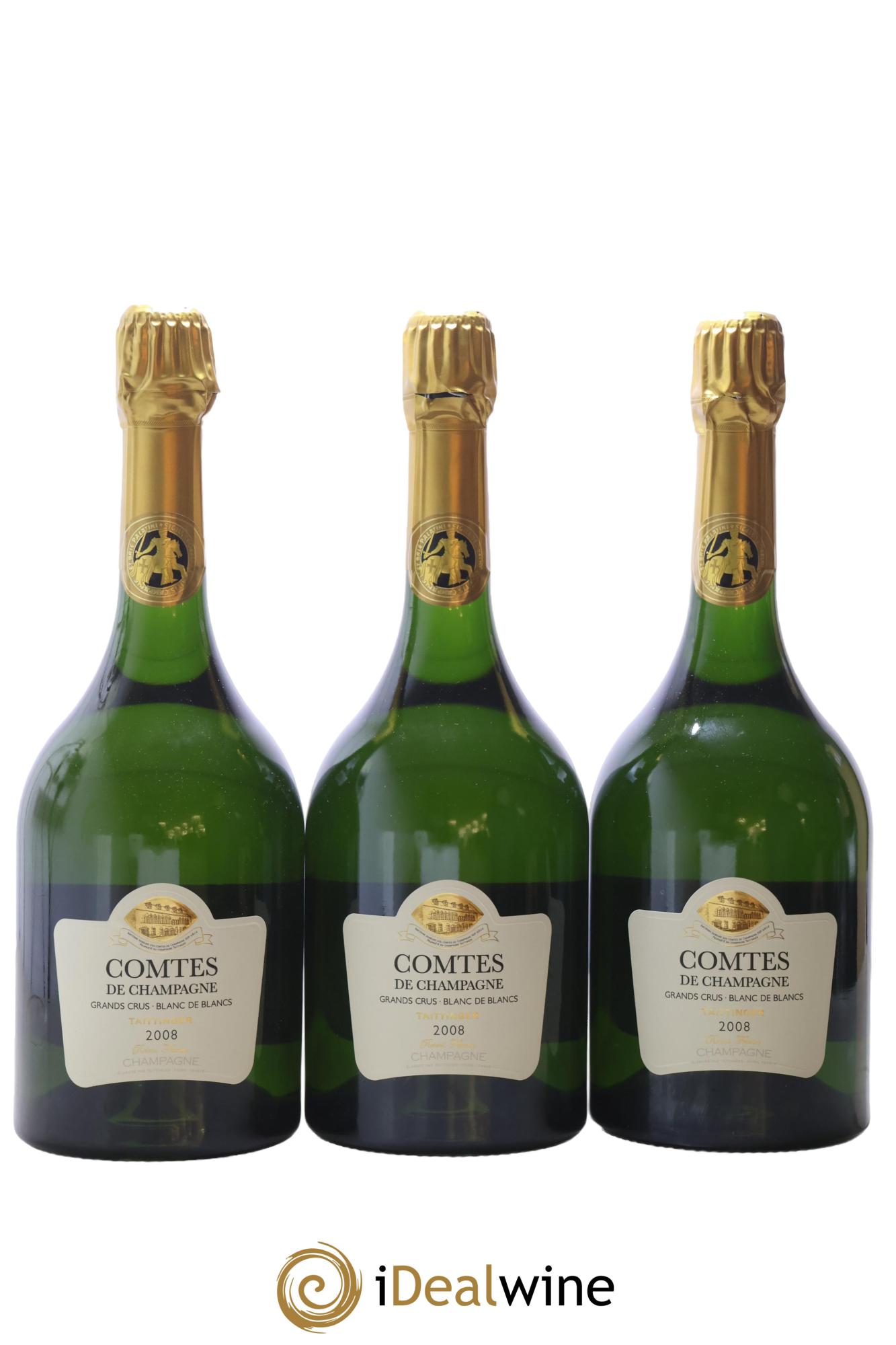 Coffret Assortiment Comtes de Champagne (4*2008 -2*2012) Taittinger - Lotto di 6 bottiglie - 3