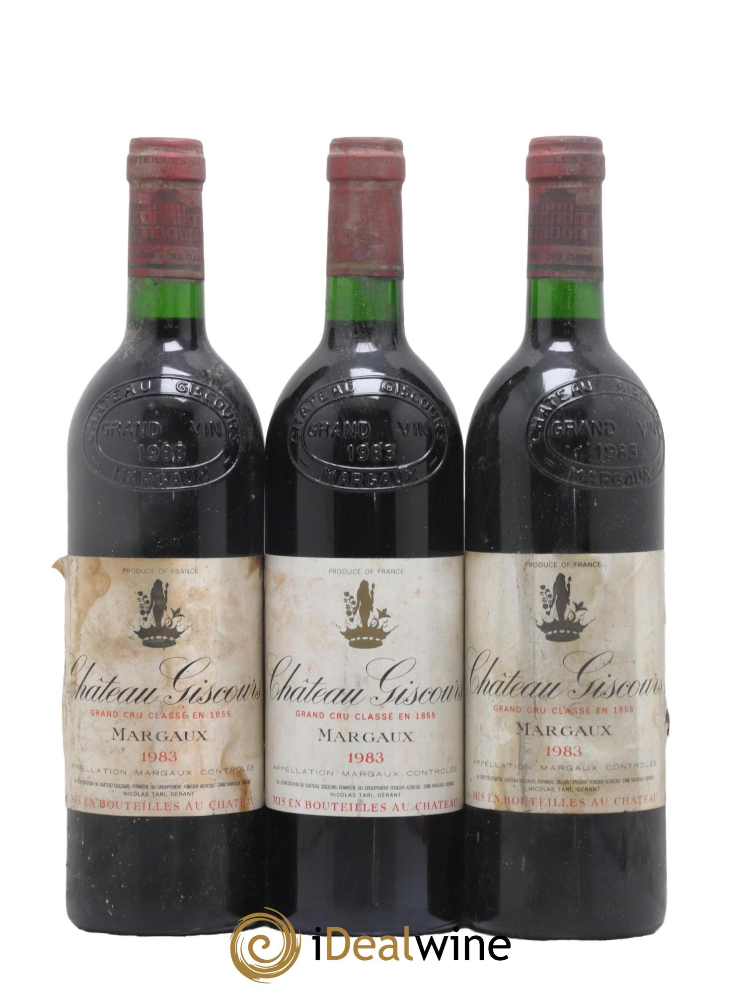 Château Giscours 3ème Grand Cru Classé 1983 - Lot de 3 bouteilles - 0