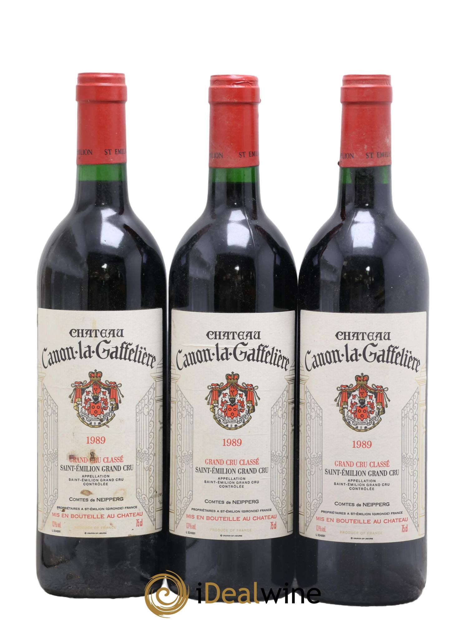 Château Canon la Gaffelière 1er Grand Cru Classé B 1989 - Lot de 3 bouteilles - 0