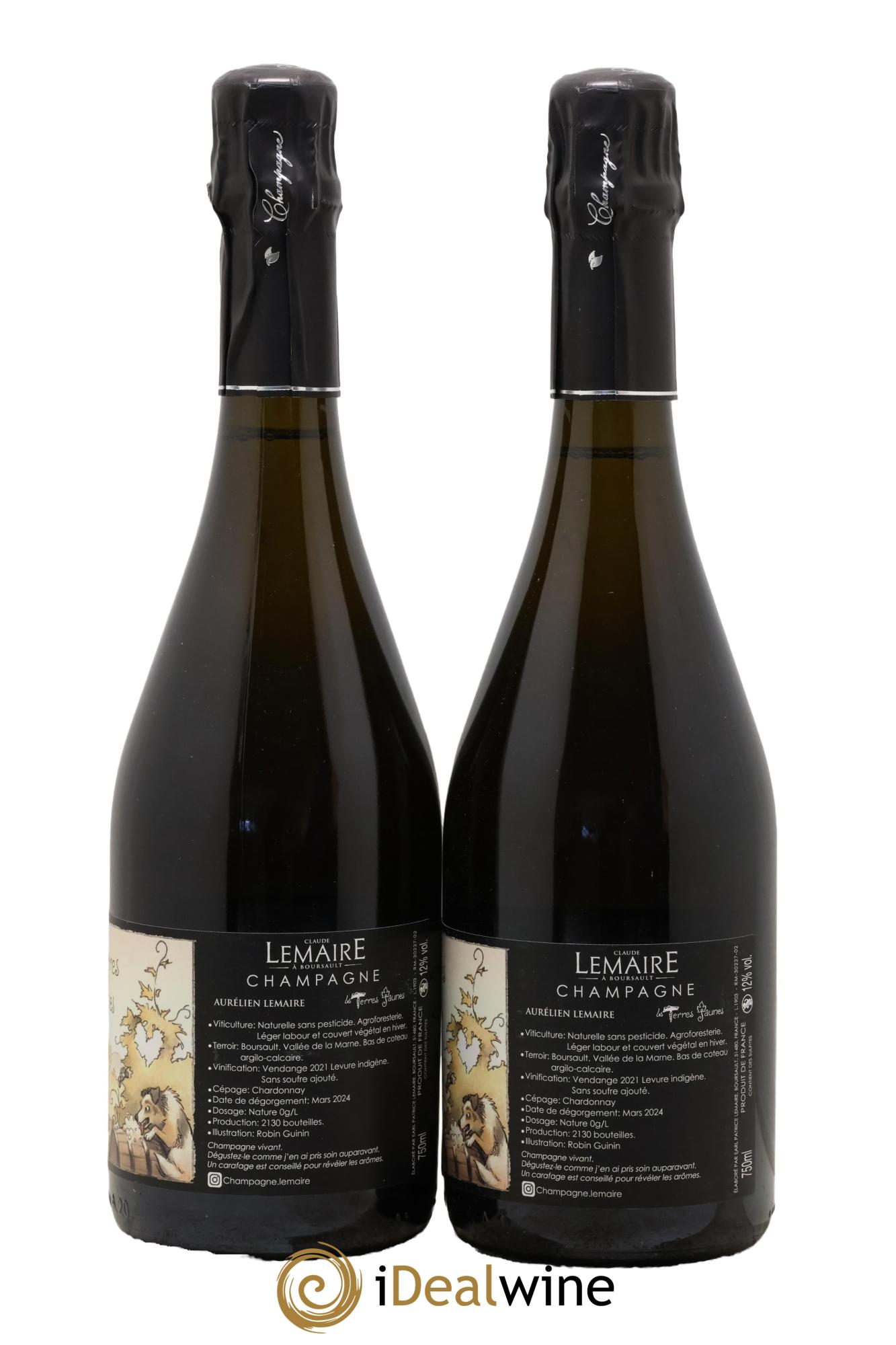 Les Terres Jaunes Aurélien Lemaire 2021 - Lot de 2 bouteilles - 1