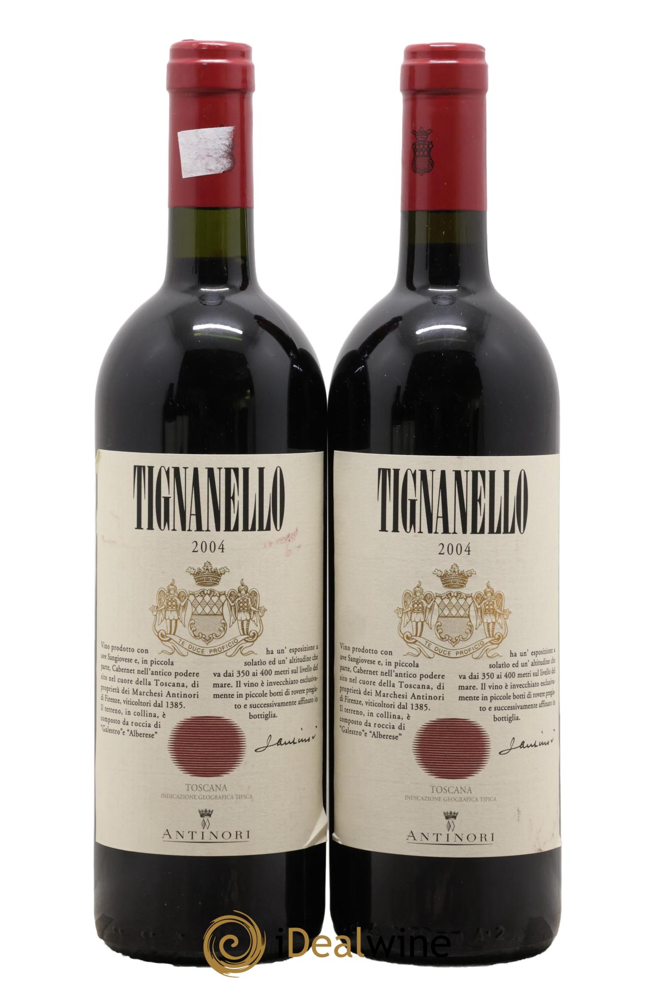 Toscana IGT Tignanello Tenuta Tignanello - Marchesi Antinori 2004 - Lot de 2 bouteilles - 0