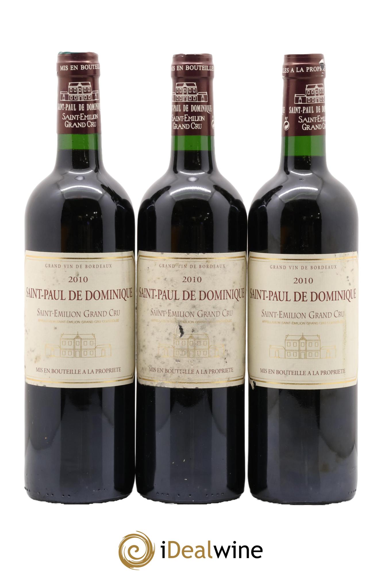 Saint-Paul de Dominique 2010 - Lot of 3 bottles - 0