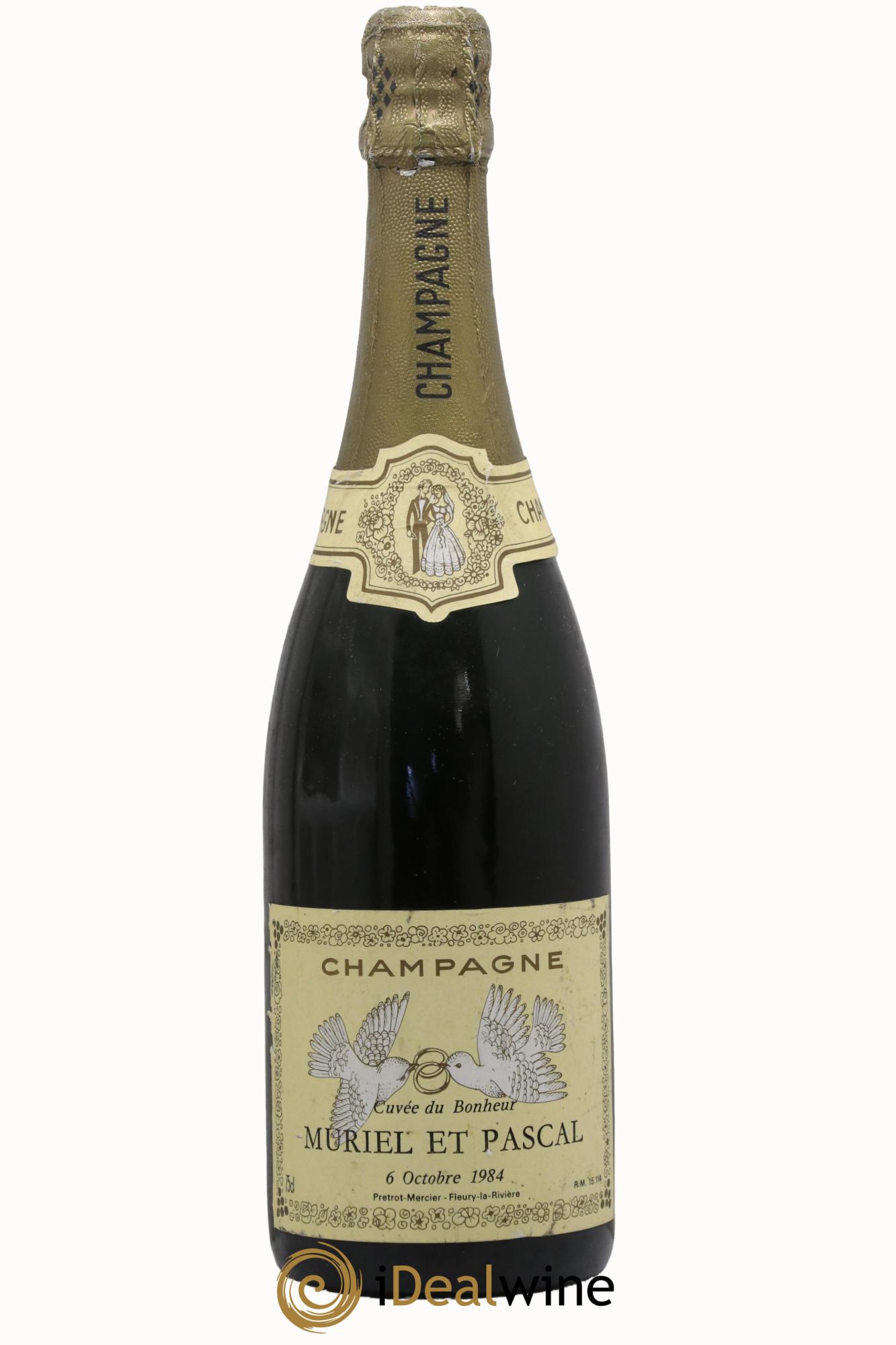 Champagne Cuvée du Bonheur Petrot Fleury La Riviere Muriel et Pascal 1984 - Lot de 1 bouteille - 0