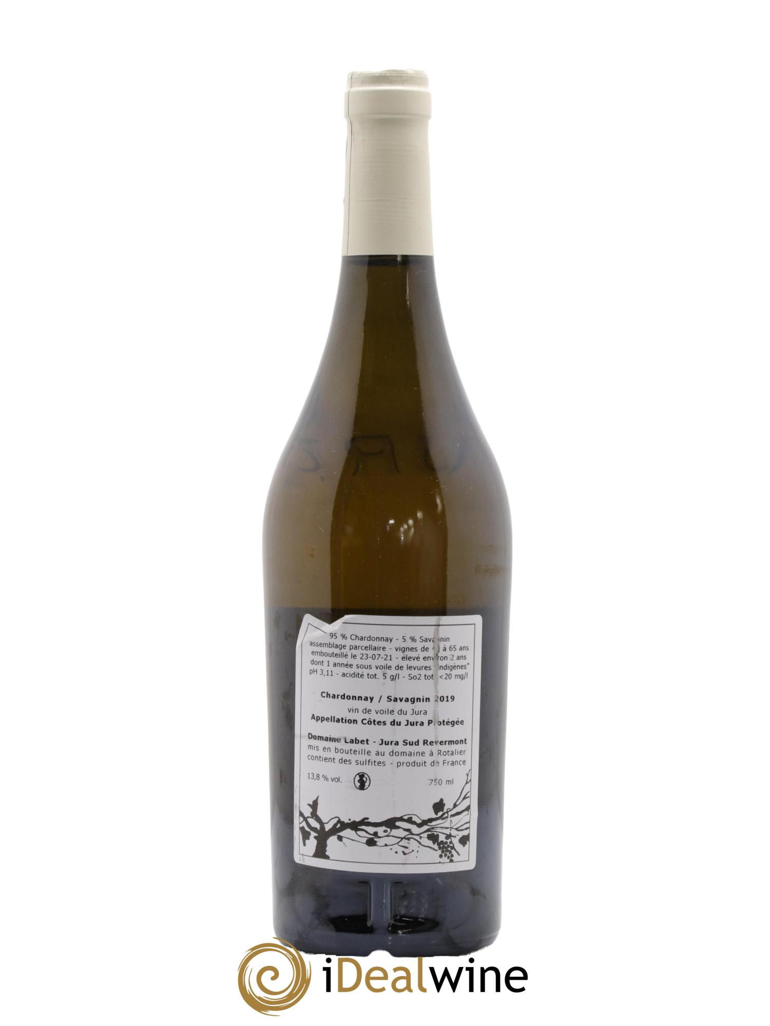 Côtes du Jura Vin de Voile Chardonnay-Savagnin cuvée de garde Romain - Julien - Charline Labet 2019 - Lot de 1 bouteille - 1