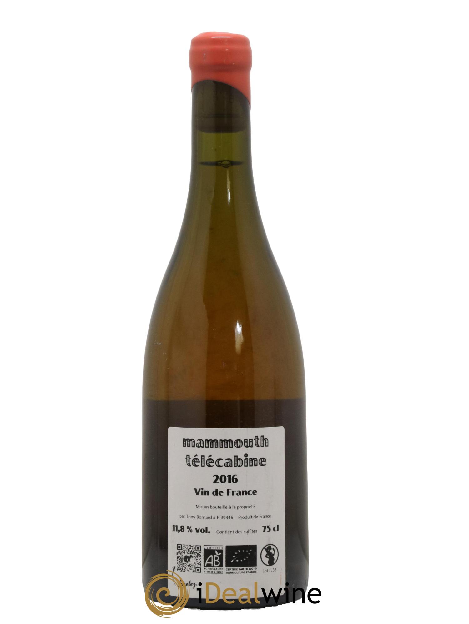 Vin de France Mammouth Télécabine Domaine Tony Bornard 2016 - Lot de 1 bouteille - 1