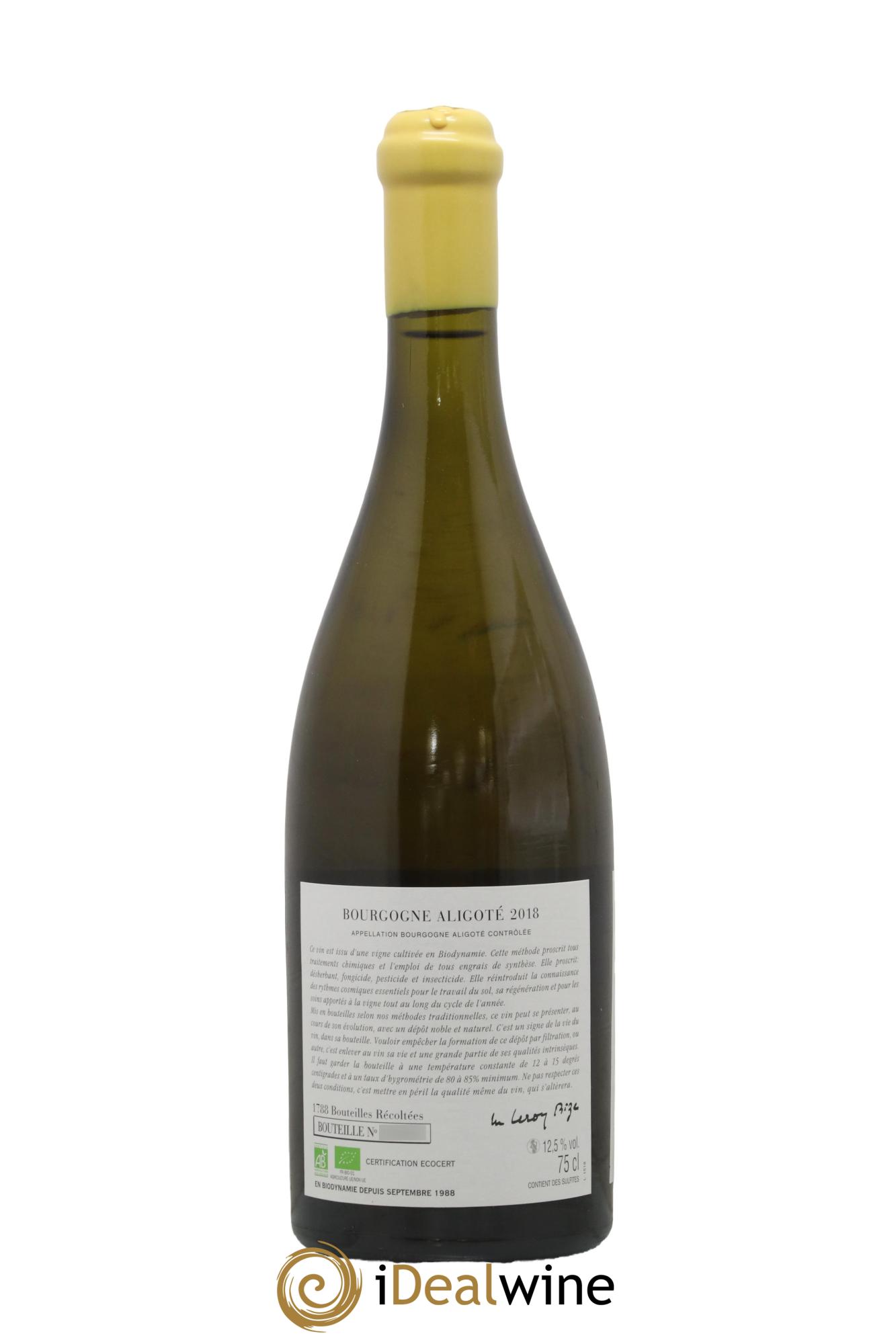 Bourgogne Aligoté Sous Chatelet d'Auvenay (Domaine) 2018 - Lot de 1 bouteille - 1