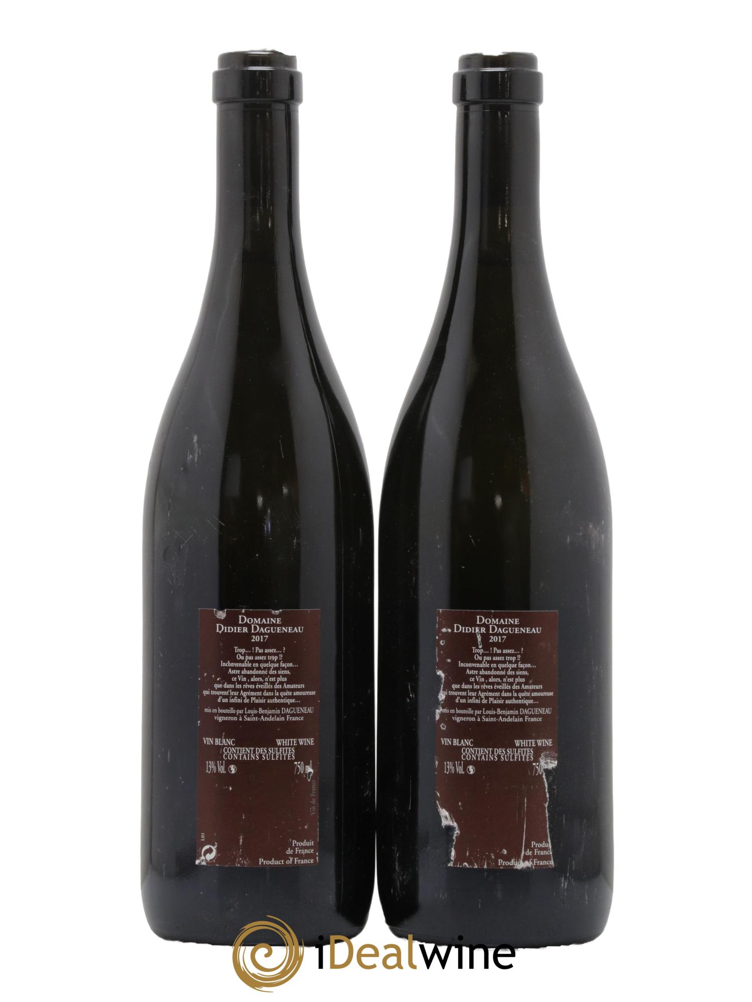 Vin de France (anciennement Pouilly-Fumé) Pur Sang Dagueneau (Domaine Didier - Louis-Benjamin) 2017 - Lot de 2 bouteilles - 1