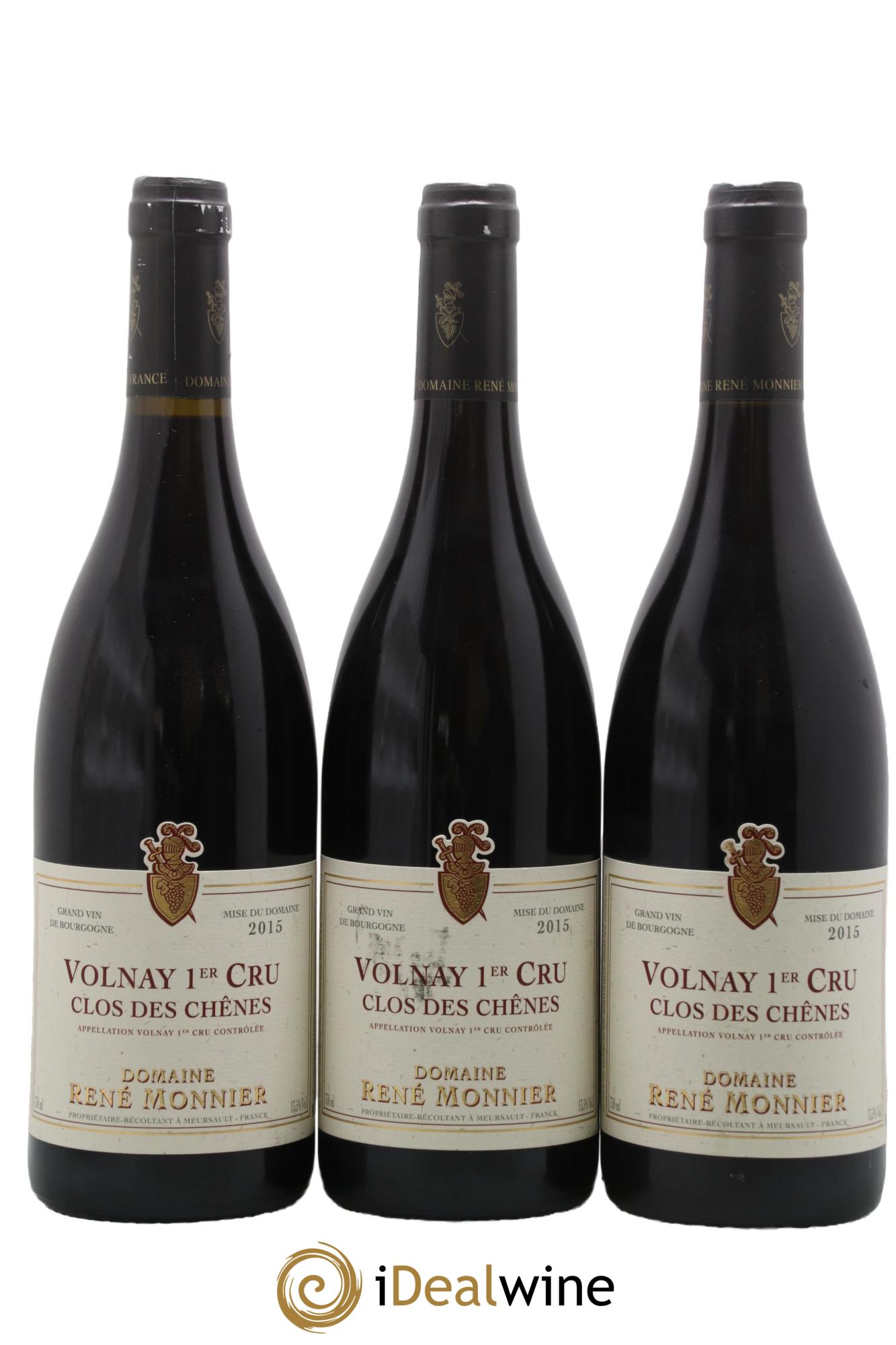 Volnay 1er Cru Clos des Chênes René Monnier 2015 - Lot de 3 bouteilles - 0