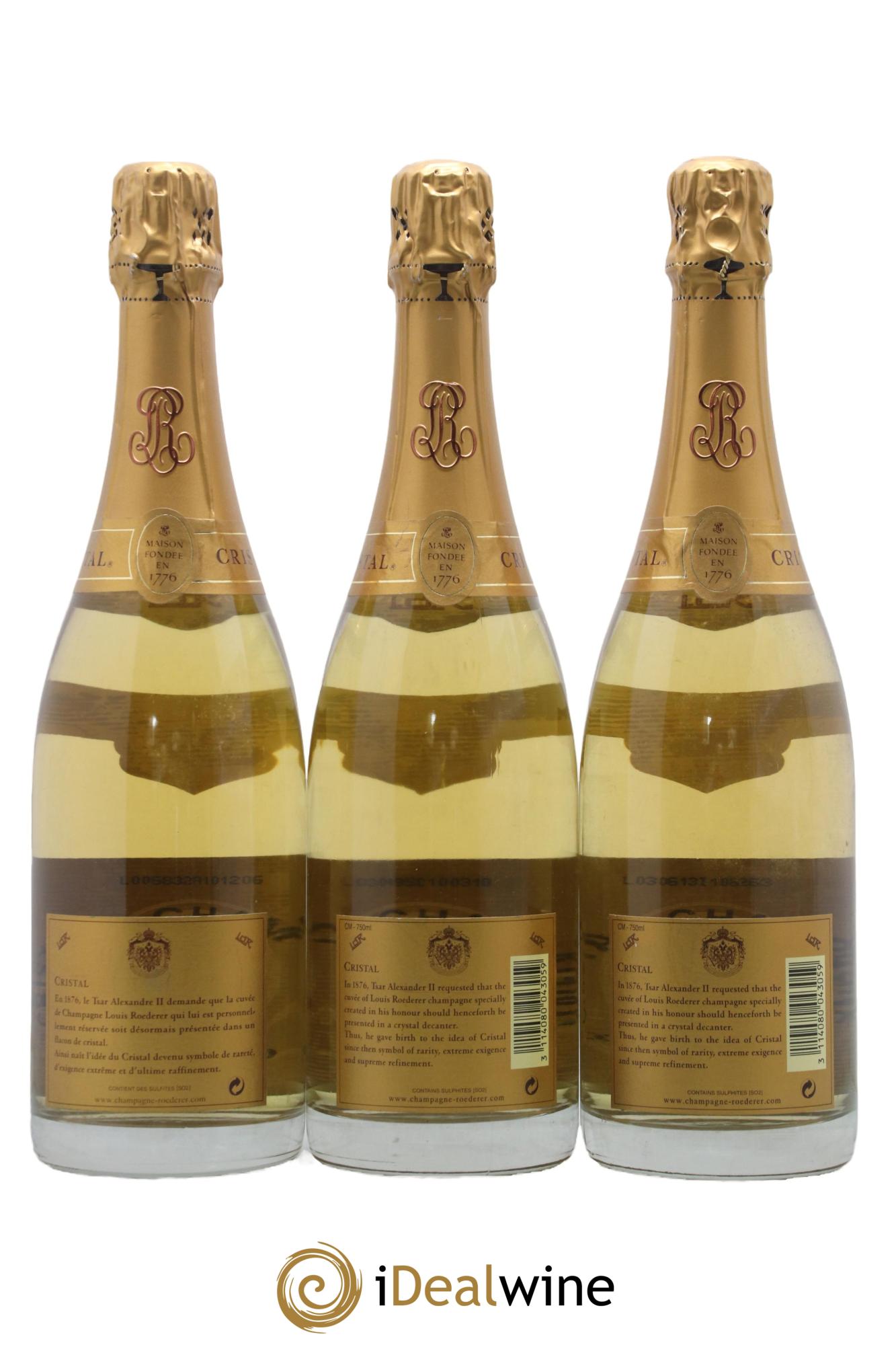 Cristal Louis Roederer 2002 - Lot de 3 bouteilles - 1