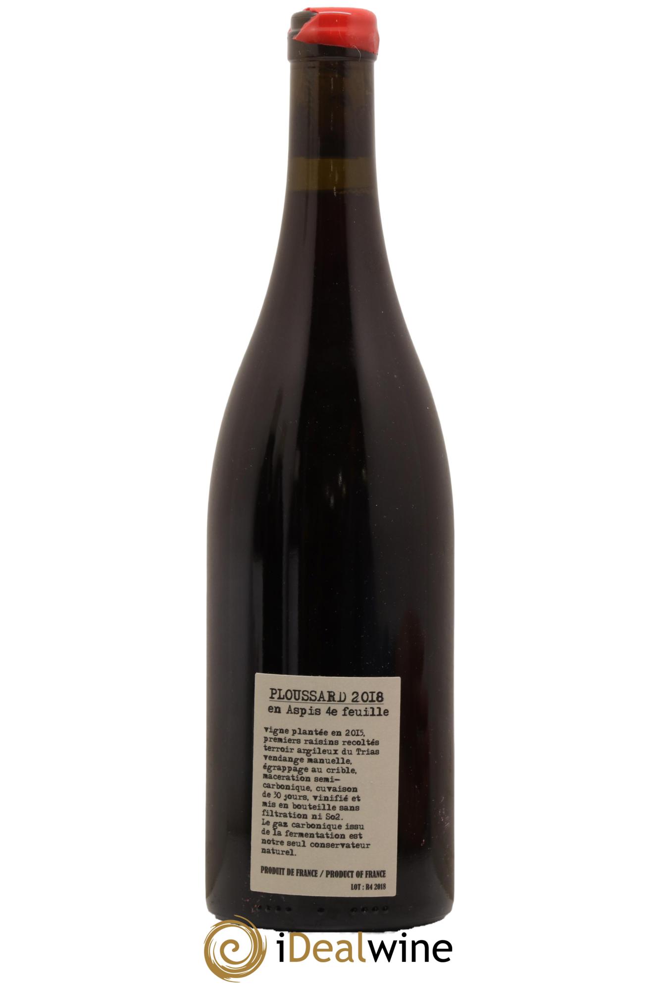 Arbois Ploussard en Aspis 4eme Feuille Adeline Houillon & Renaud Bruyère 2018 - Lot de 1 bouteille - 1