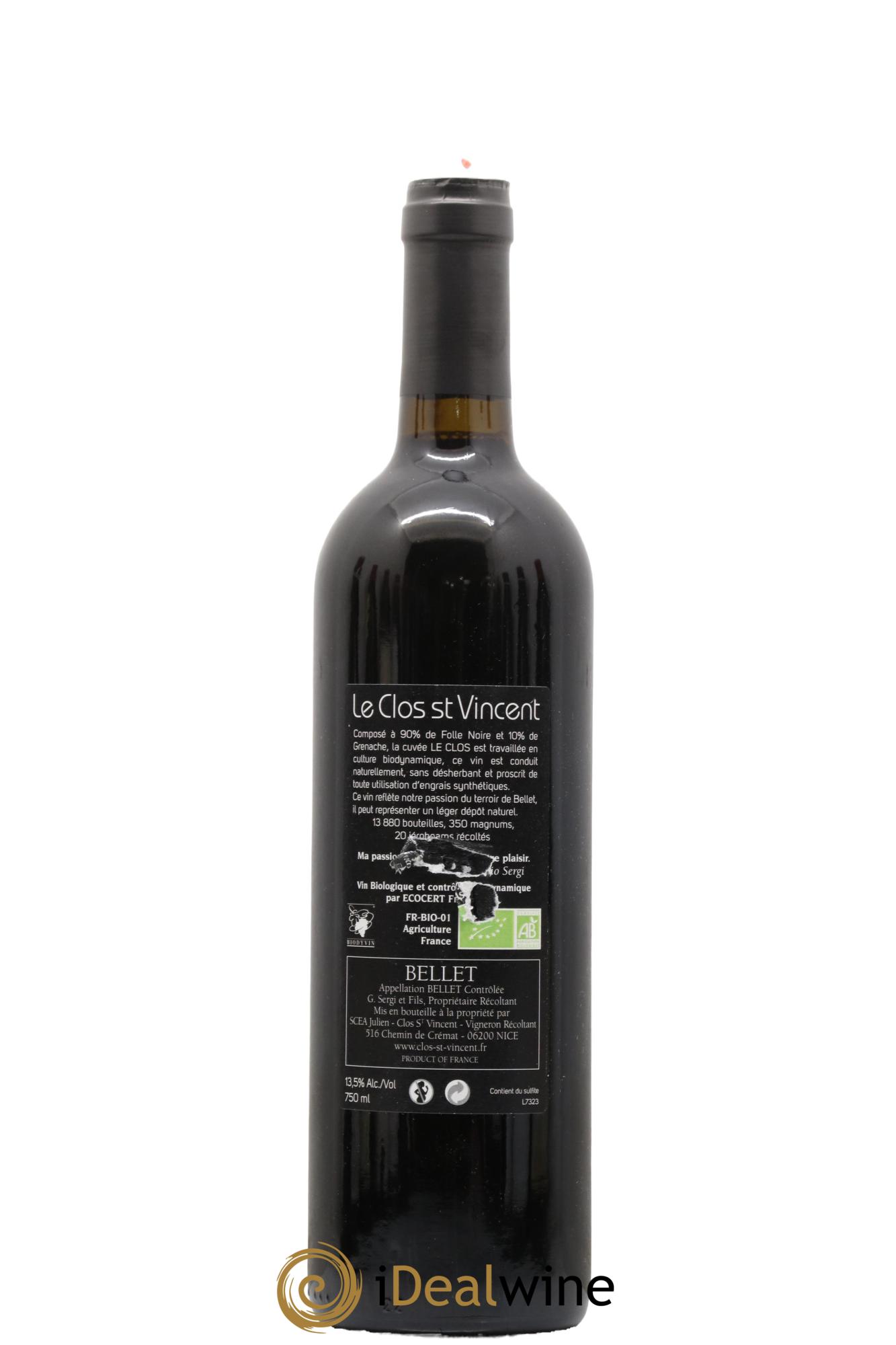 Bellet Clos Saint-Vincent Le Clos Famille Sicardi-Sergi 2021 - Lot of 1 bottle - 1