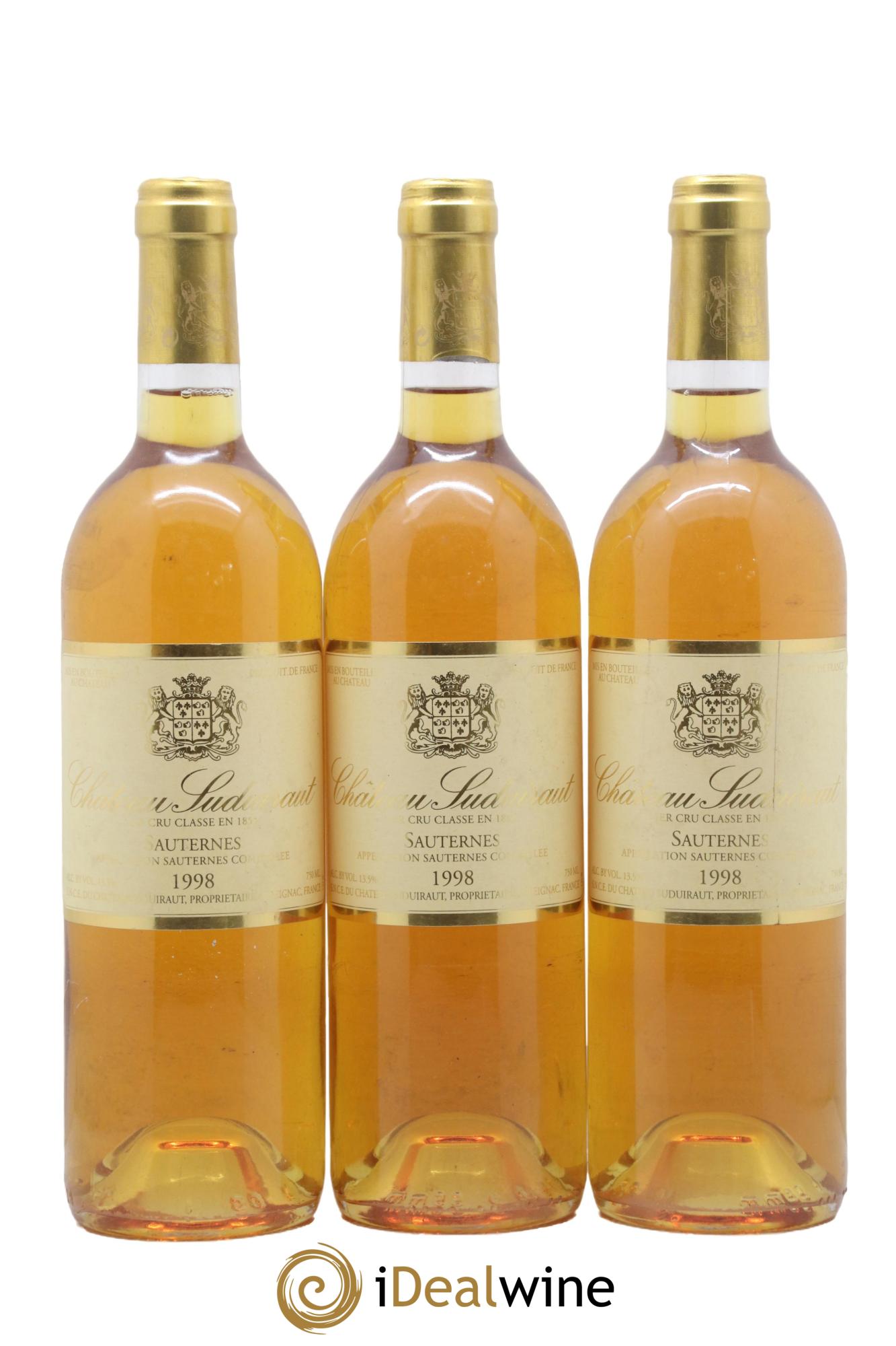 Château Suduiraut 1er Grand Cru Classé 1998 - Posten von 3 Flaschen - 0