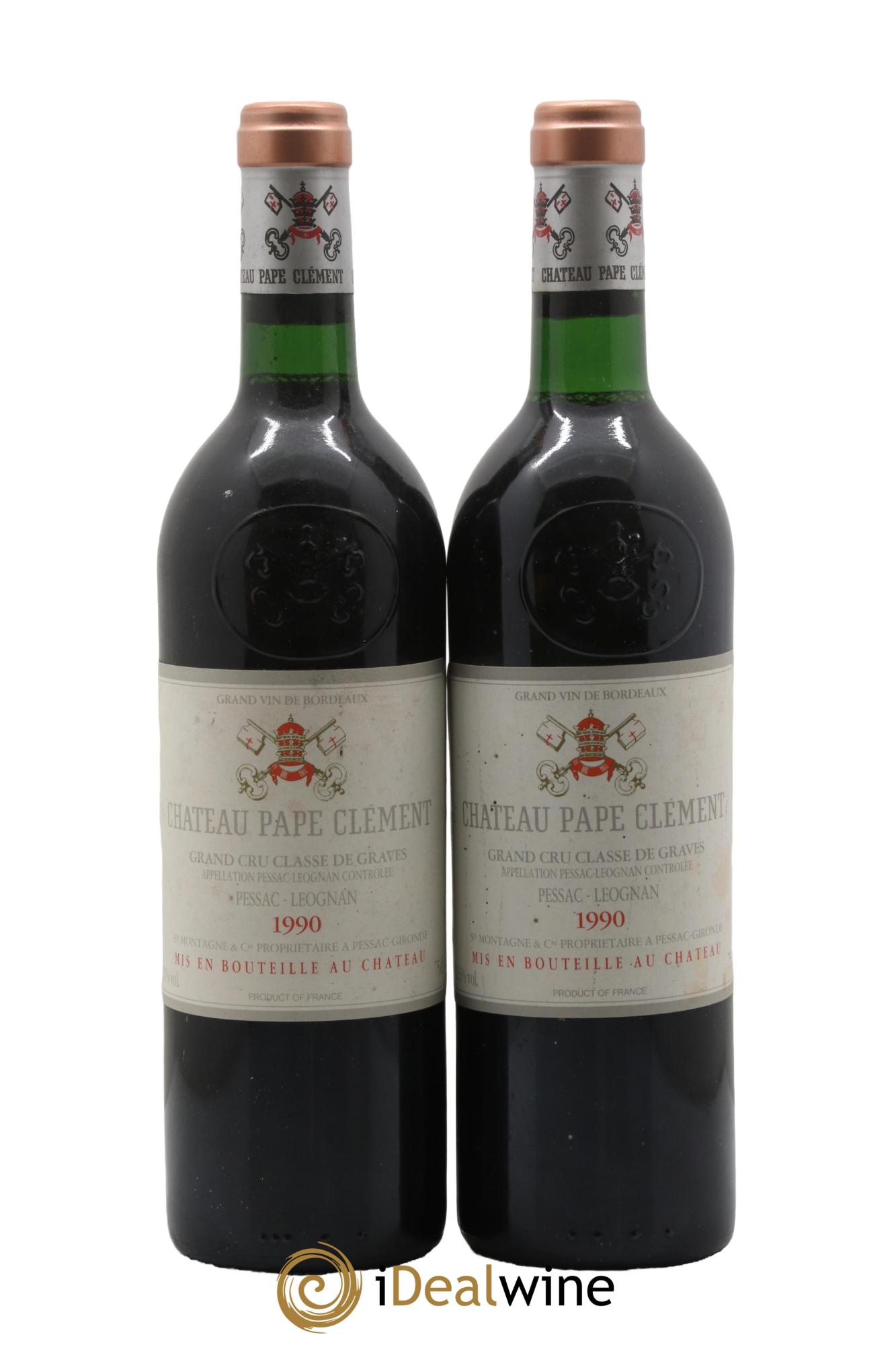 Château Pape Clément Cru Classé de Graves 1990 - Lot de 2 bouteilles - 0