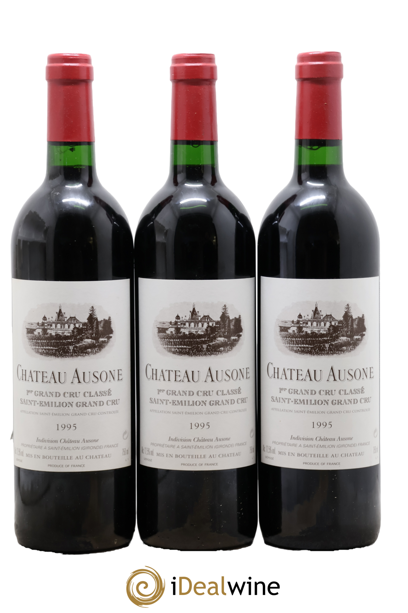 Château Ausone 1er Grand Cru Classé A 1995 - Lot de 3 bouteilles - 0