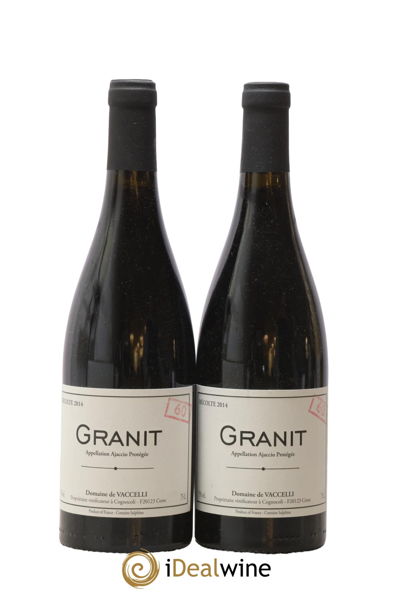 Ajaccio Granit 60 Vaccelli 2014 - Posten von 2 Flaschen - 0