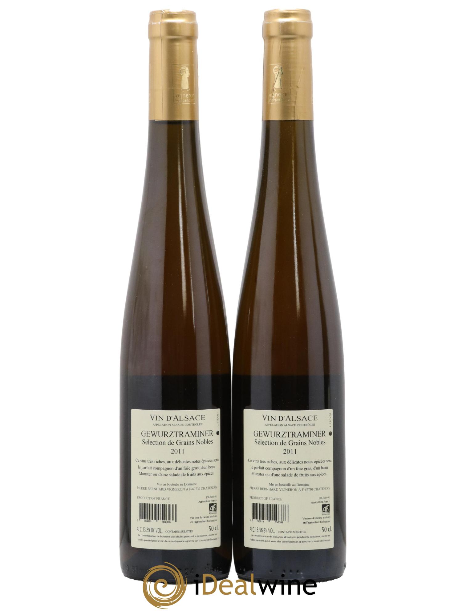 Alsace Gewurztraminer Selection de Grains Nobles Domaine Bernhard Reibel 2011 - Lot de 2 format 50cls - 1