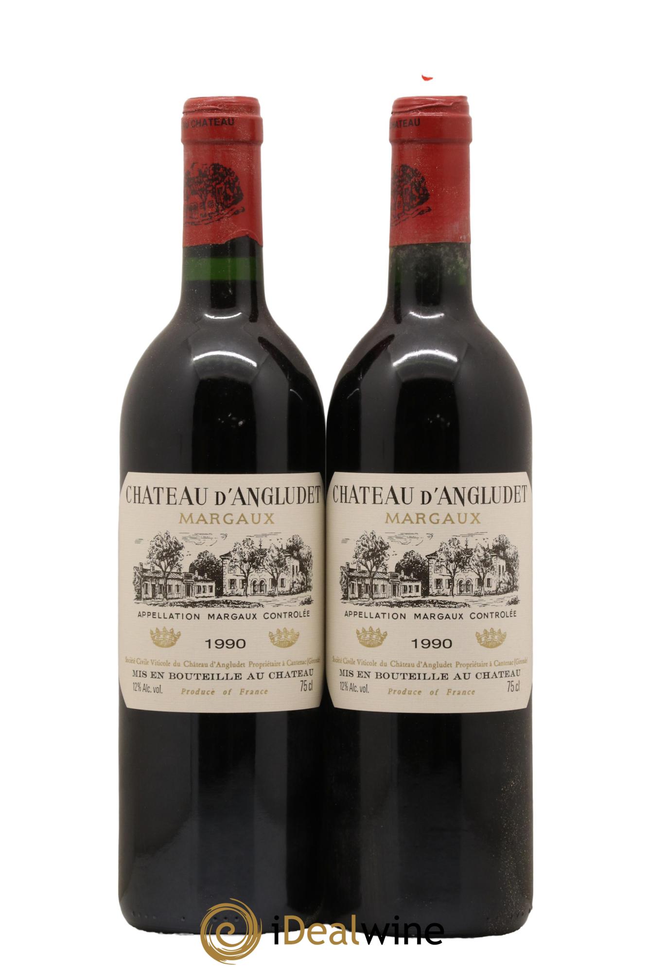 Château d' Angludet Cru Bourgeois 1990 - Lot de 2 bouteilles - 0
