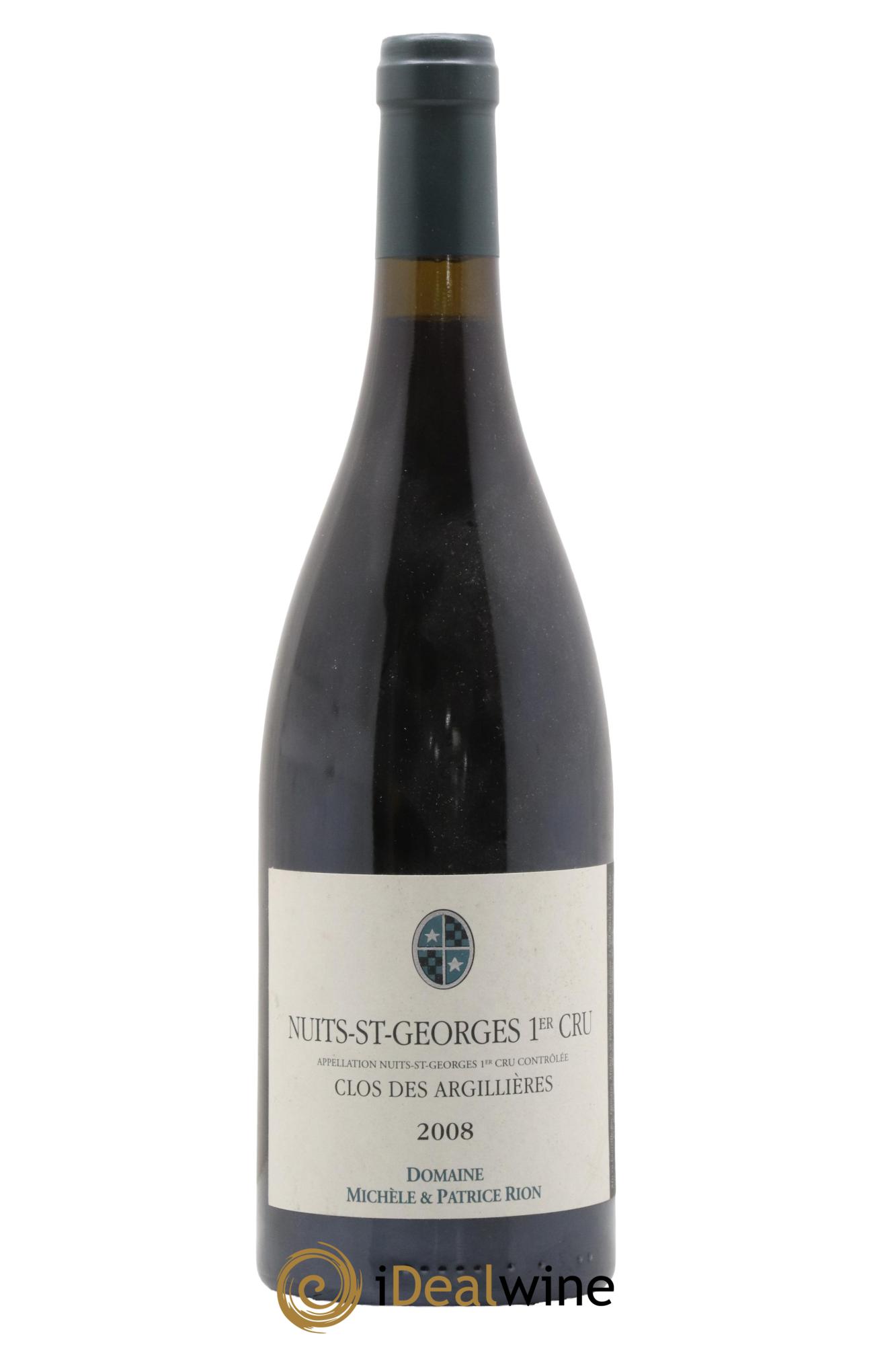 Nuits-Saint-Georges 1er Cru Clos Des Argillières Patrice Rion (Domaine) 2008 - Lot de 1 bouteille - 0