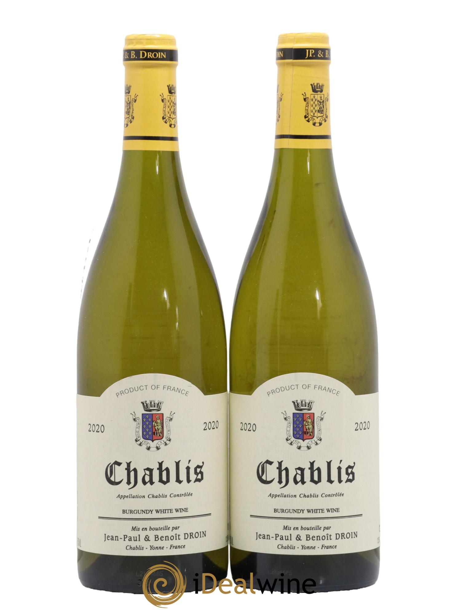 Chablis Jean-Paul & Benoît Droin (Domaine) 2020 - Lot de 2 bouteilles - 0