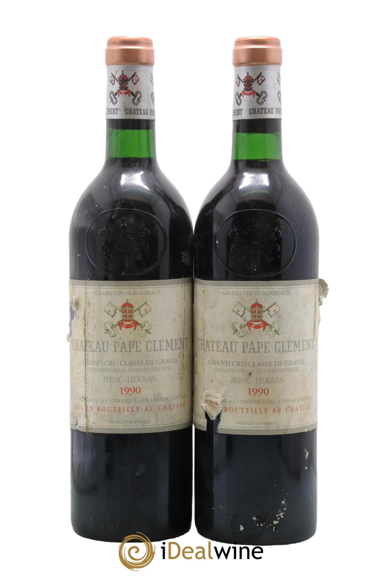 Château Pape Clément Cru Classé de Graves 1990 - Lot of 2 bottles - 0