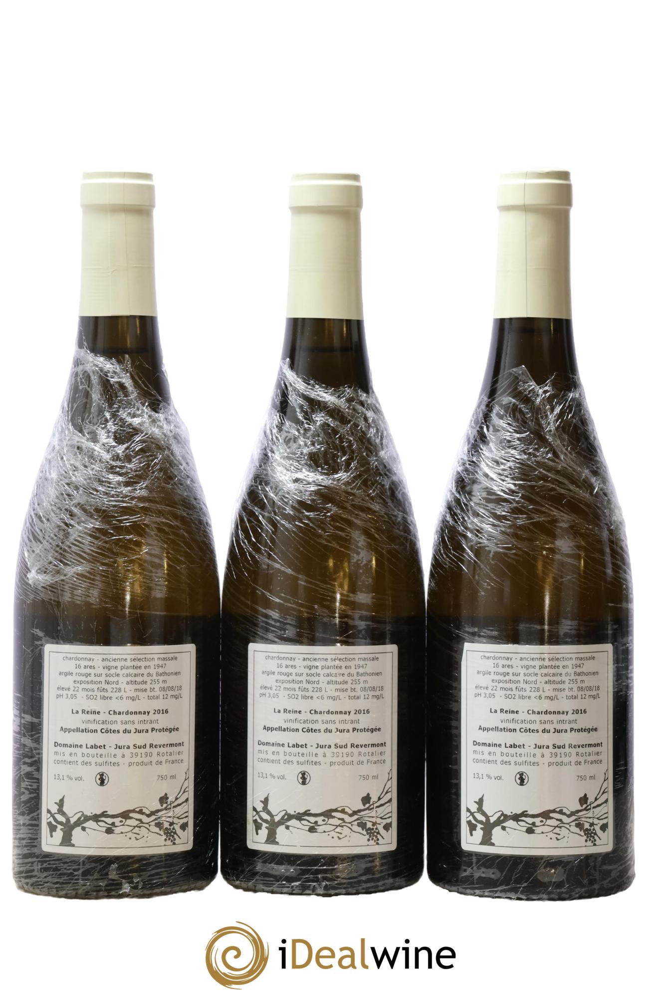 Côtes du Jura Chardonnay La Reine Romain - Julien  - Charline Labet 2016 - Lot de 3 bouteilles - 1