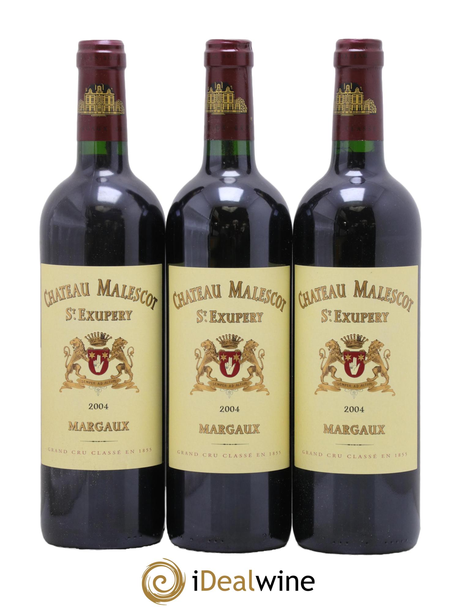 Château Malescot Saint-Exupéry 3ème Grand Cru Classé 2004 - Lotto di 3 bottiglie - 0