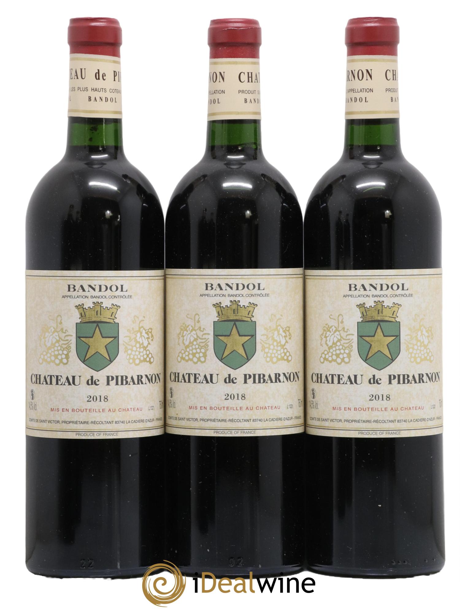 Bandol Château de Pibarnon Comte de Saint-Victor 2018 - Lot de 3 bouteilles - 0