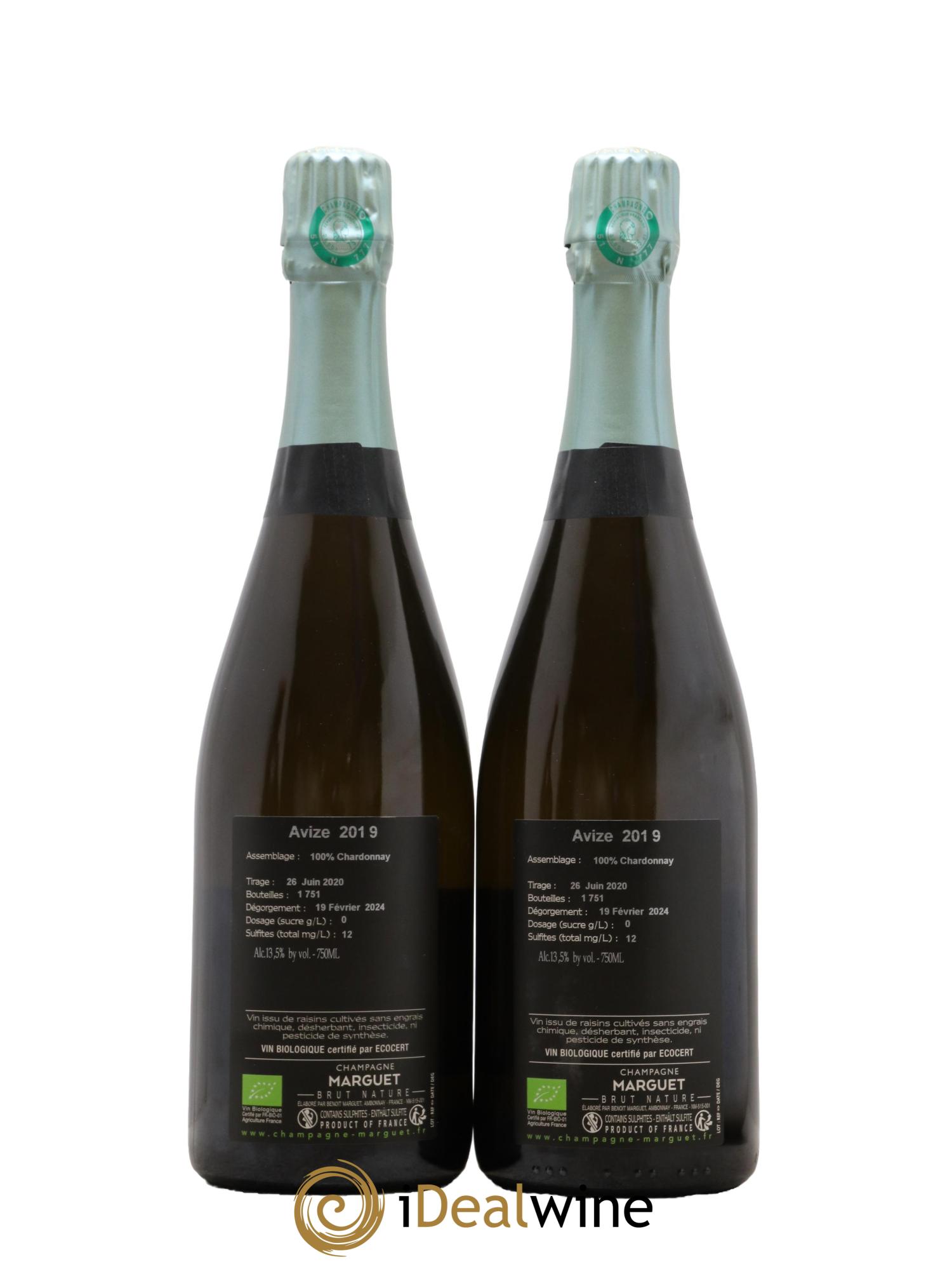 Champagne Avize Marguet 2019 - Lot de 2 bouteilles - 1
