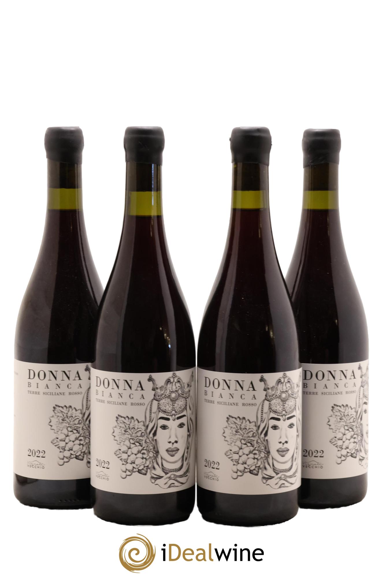 Italie Terre Siciliane Rosso IGT Donna Bianca Vigneti Vecchio 2022 - Lot de 4 bouteilles - 0
