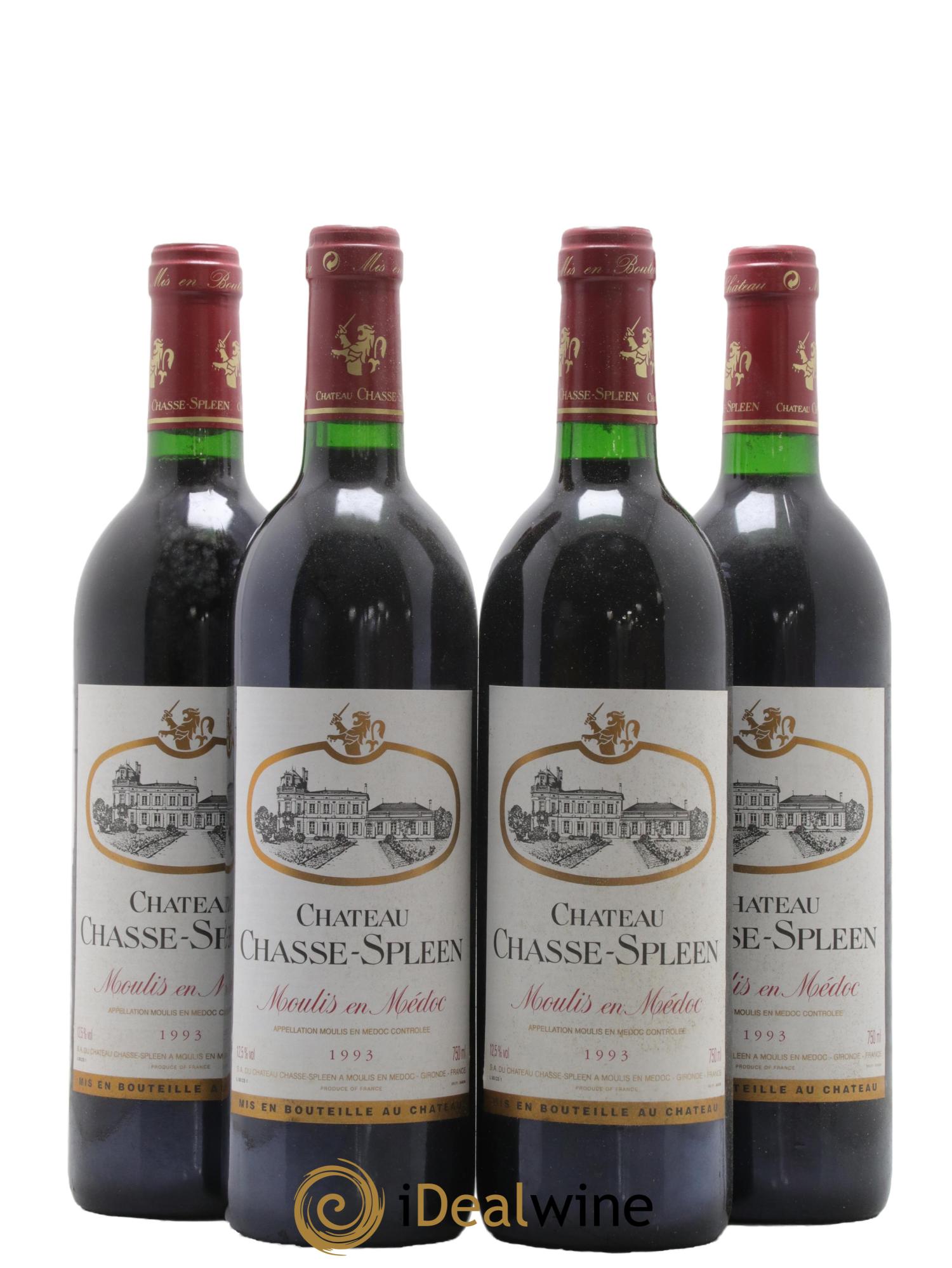 Château Chasse Spleen 1993 - Lot de 4 bouteilles - 0