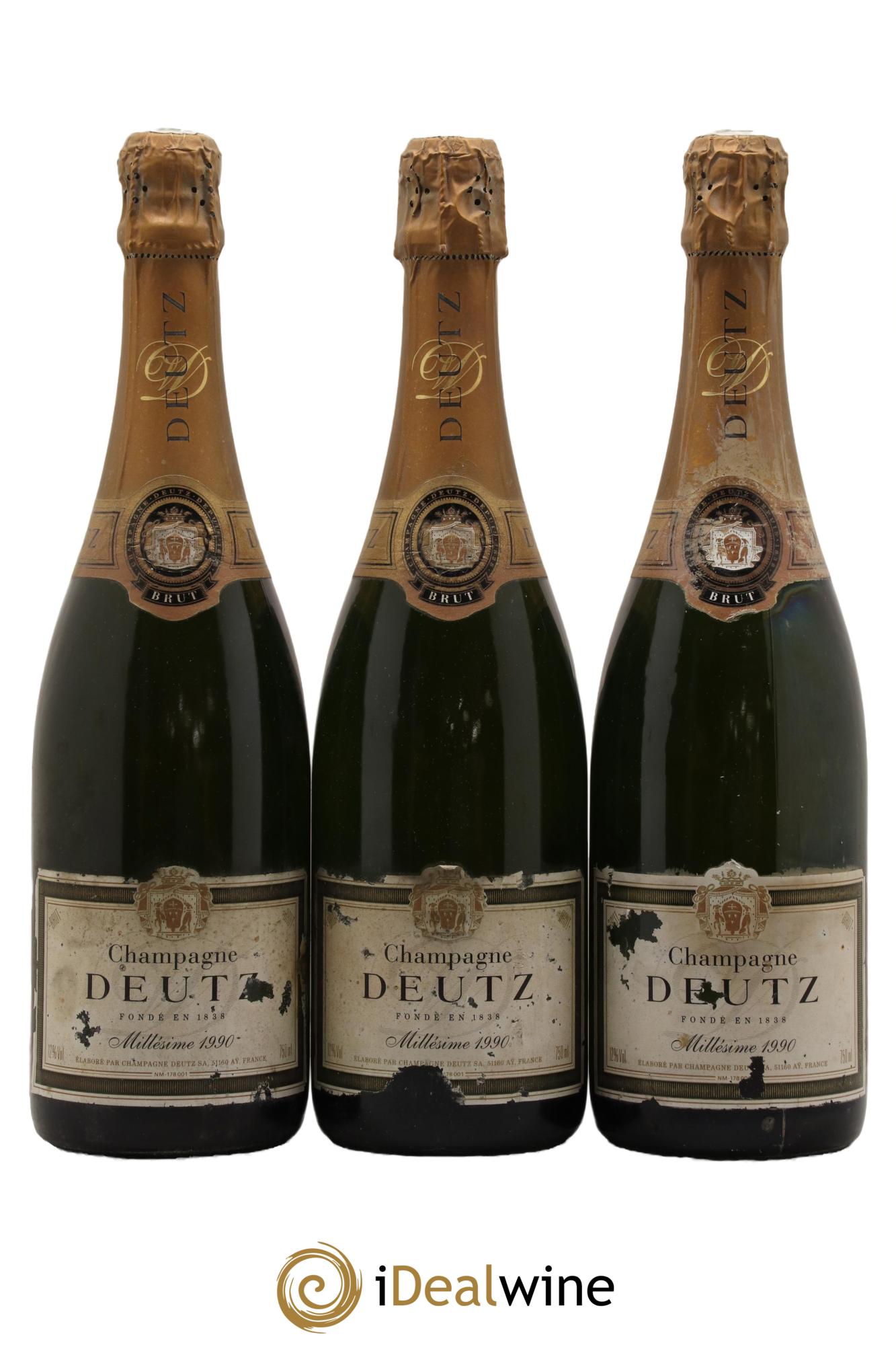 Brut Deutz 1990 - Lot of 3 bottles - 0