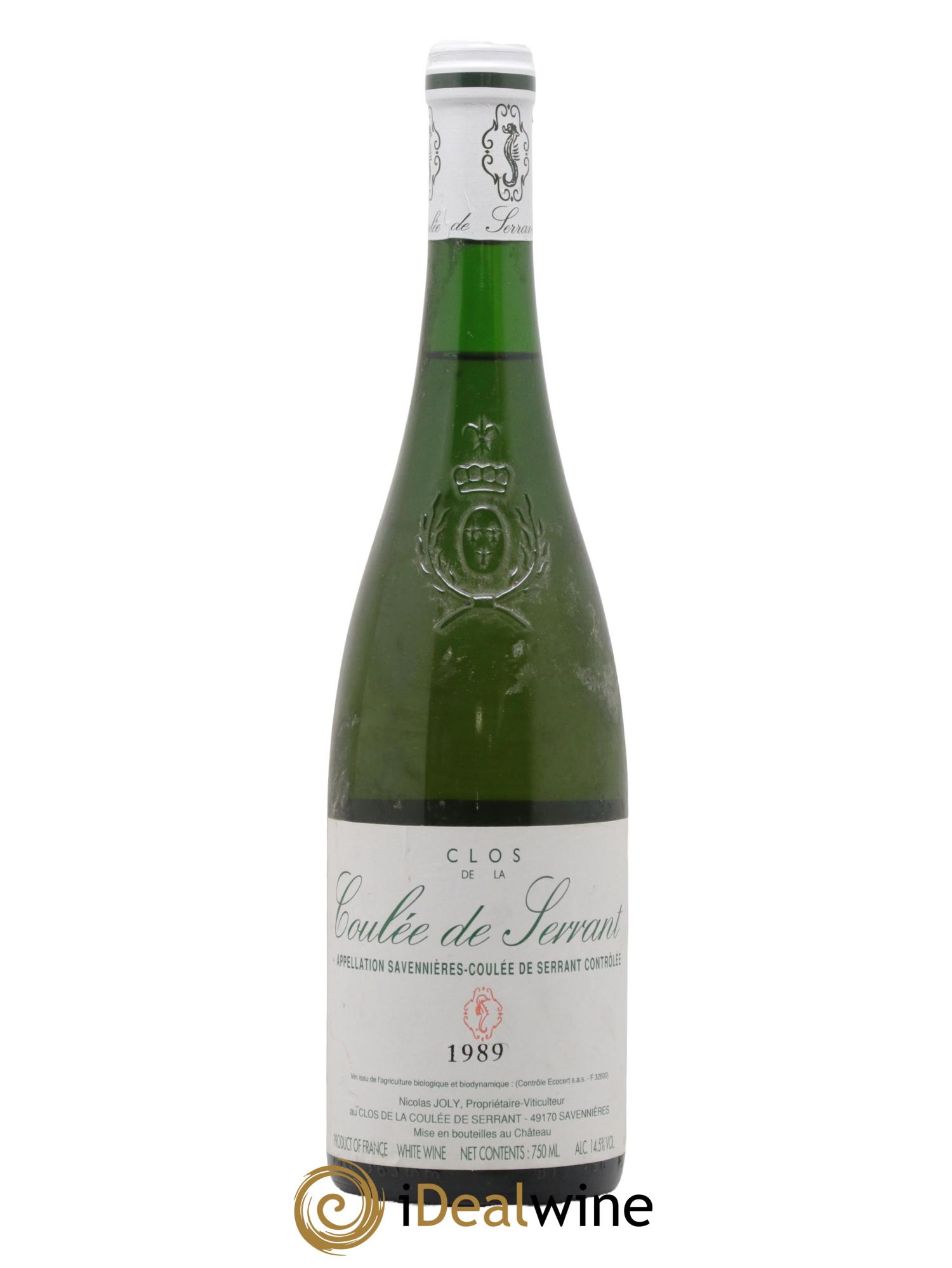 Savennières Clos de la Coulée de Serrant Vignobles de la Coulée de Serrant - Nicolas Joly 1989 - Lot de 1 bouteille - 0