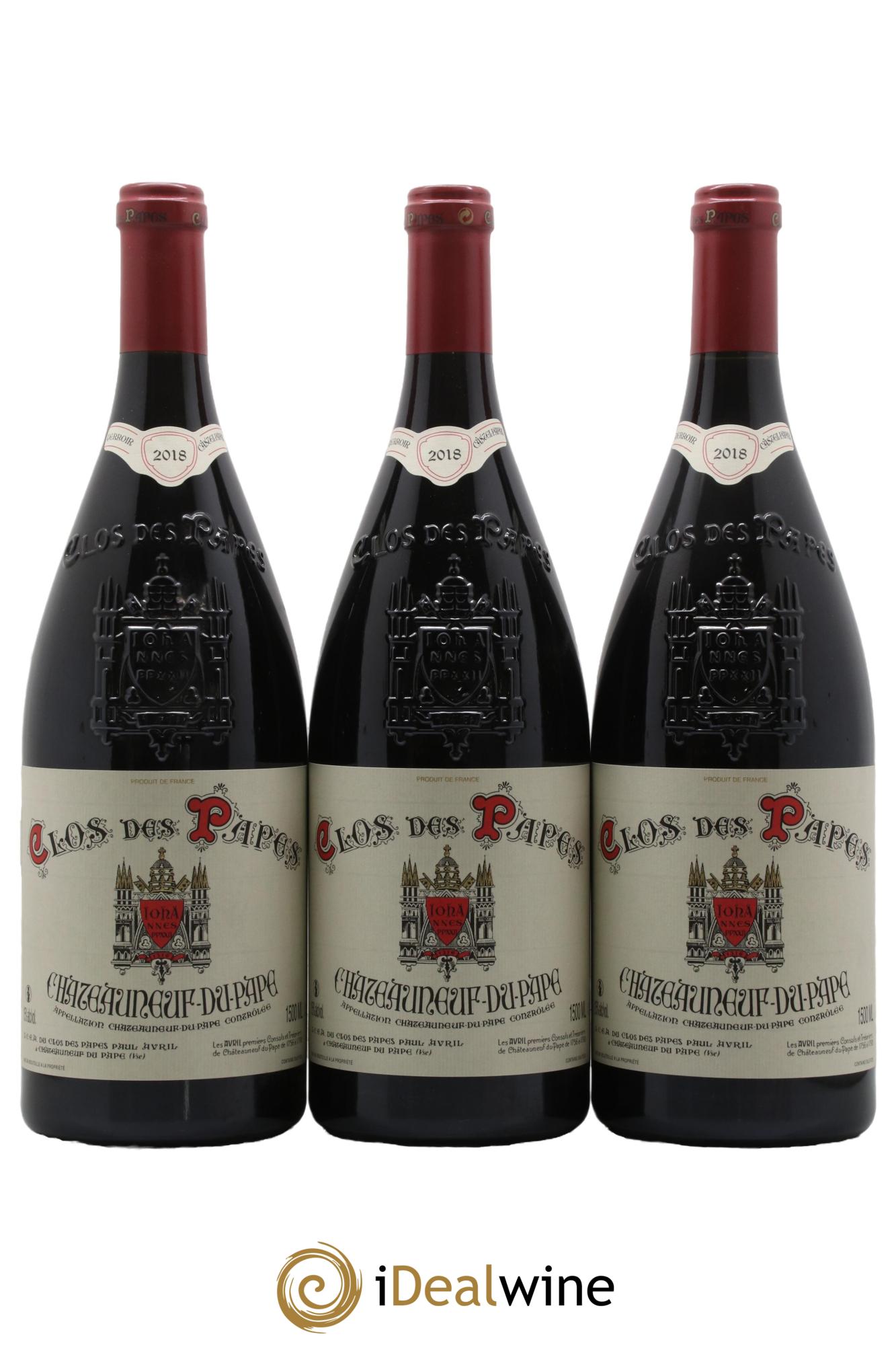 Châteauneuf-du-Pape Clos des Papes - Paul Avril 2018 - Posten von 3 Magnum - 0