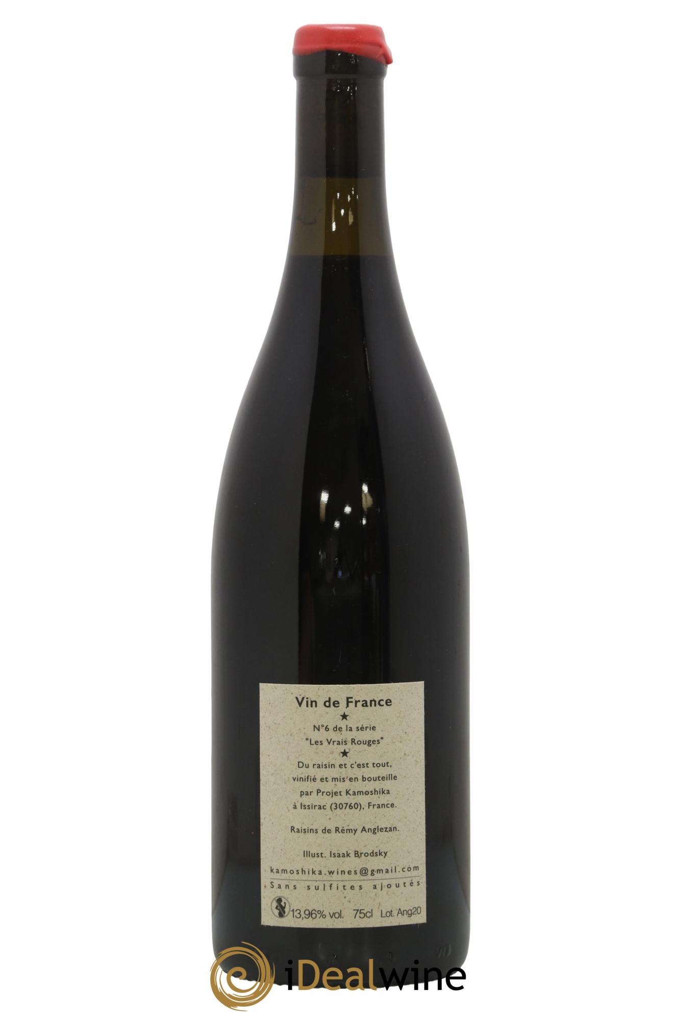 Vin de France N°6 de la série Les Vrais Rouges Angelica Kamoshika 2020 - Lot de 1 bouteille - 1