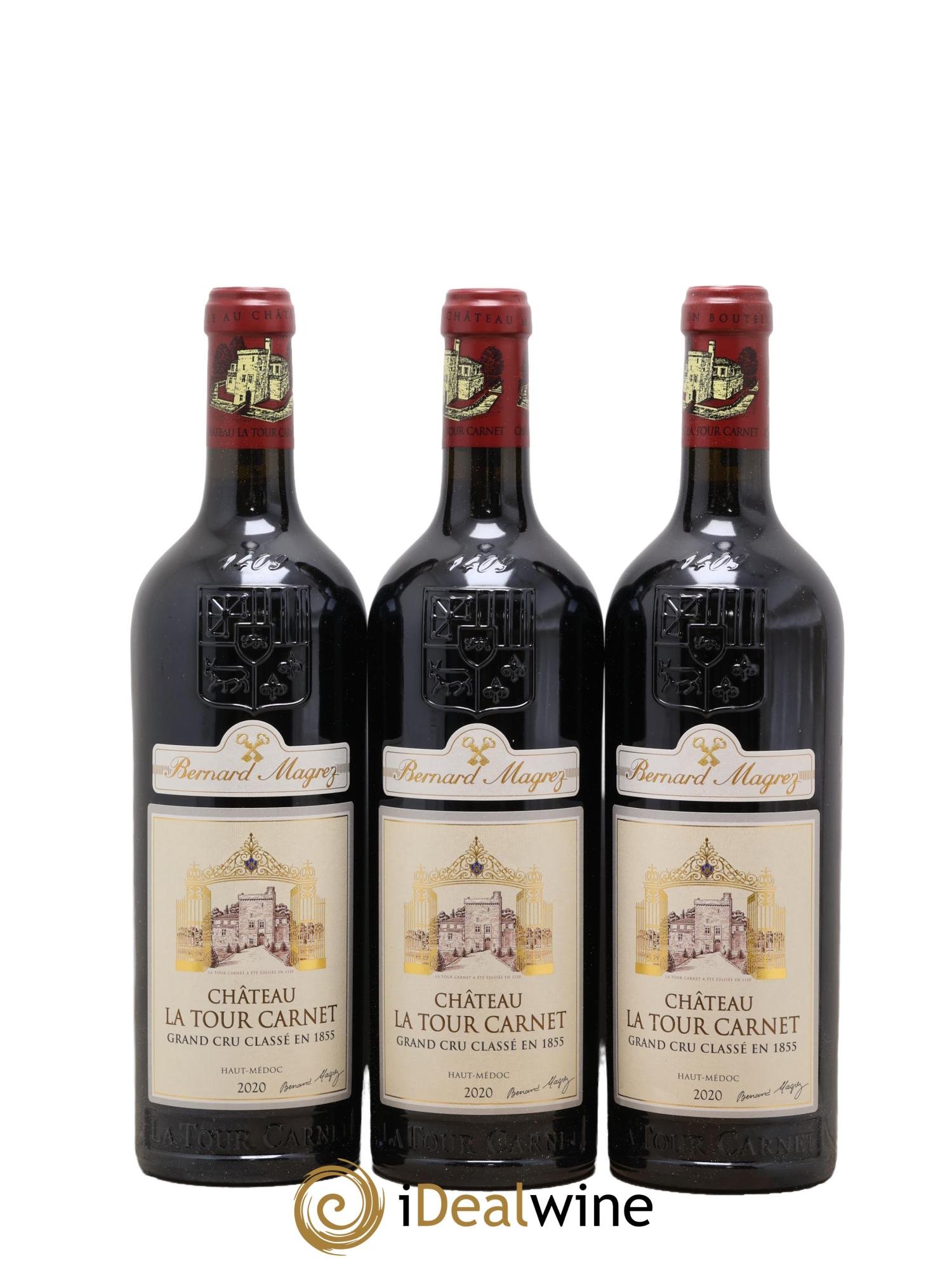 Château la Tour Carnet 4ème Grand Cru Classé 2020 - Lot de 3 bouteilles - 0