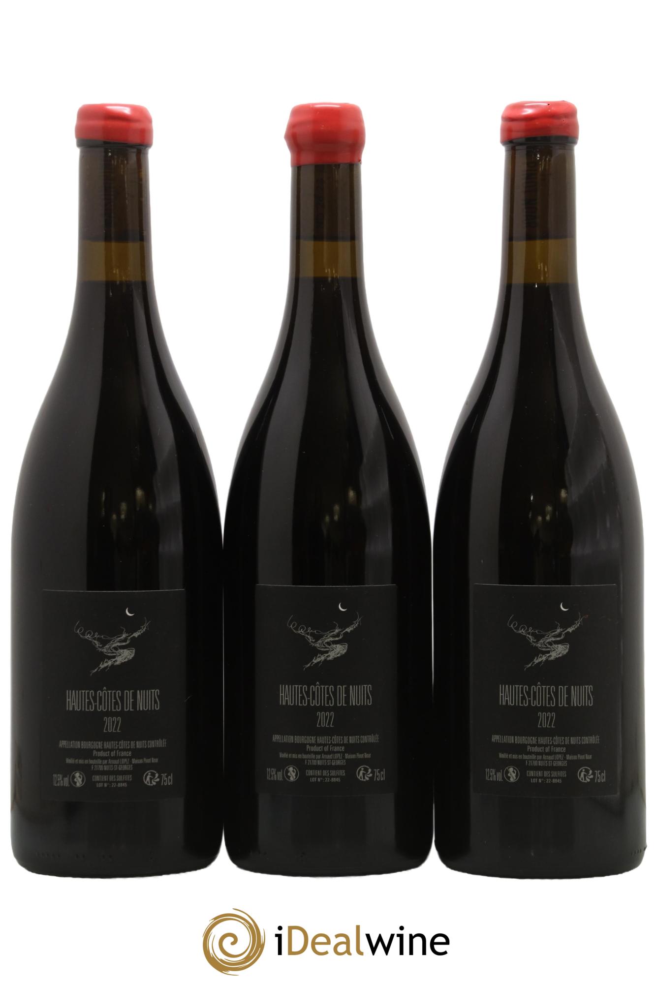 Hautes-Côtes de Nuits Pinot Noar Arnaud Lopez 2022 - Lot of 3 bottles - 1