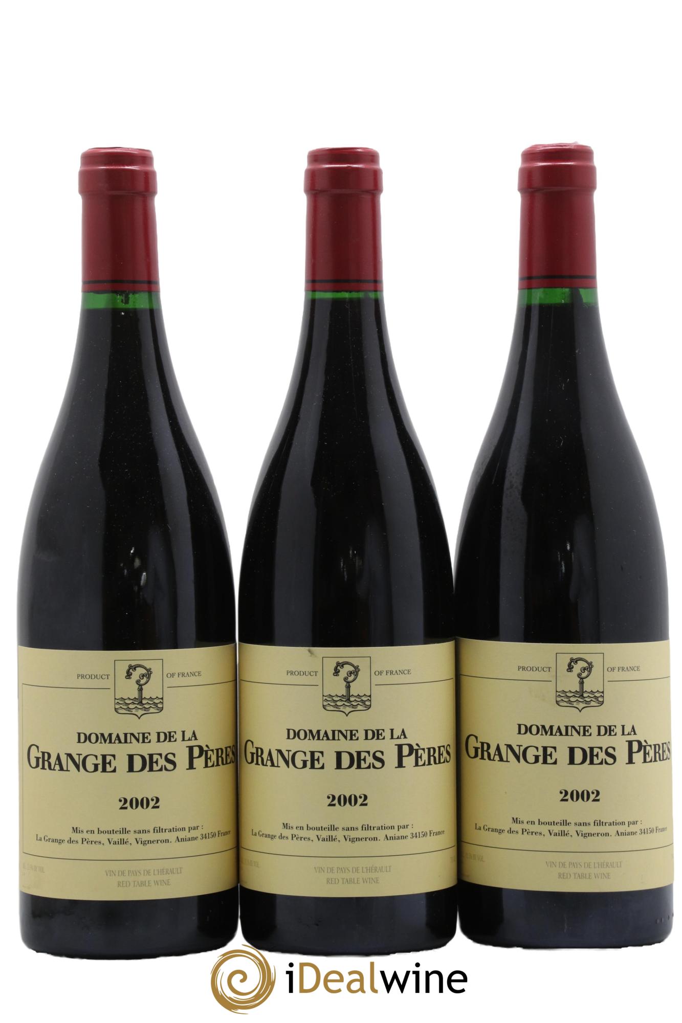 IGP Pays d'Hérault Grange des Pères Laurent Vaillé 2002 - Posten von 3 Flaschen - 0