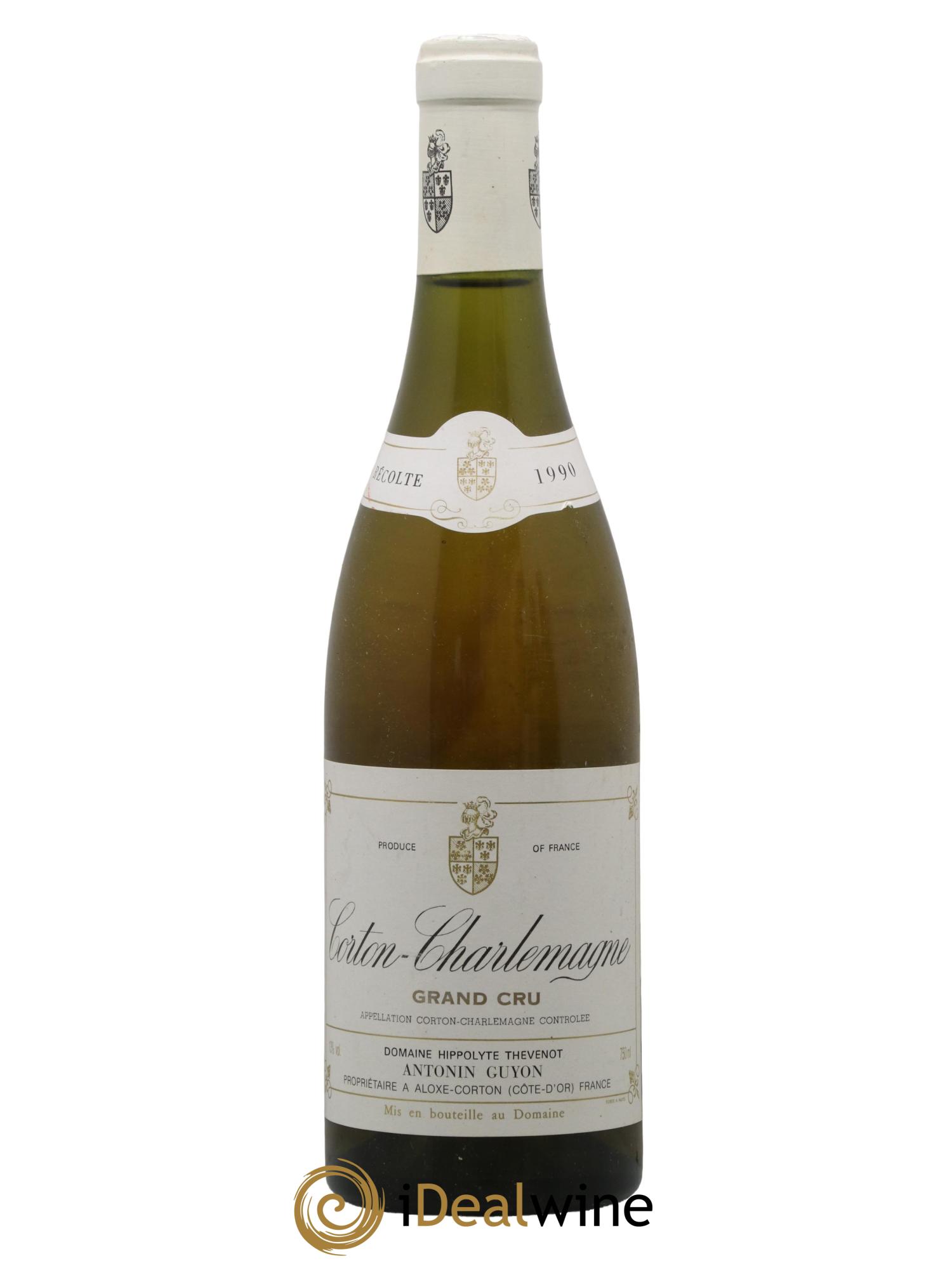 Corton-Charlemagne Grand Cru Domaine Hyppolyte Thevenot 1990 - Lot de 1 bouteille - 0